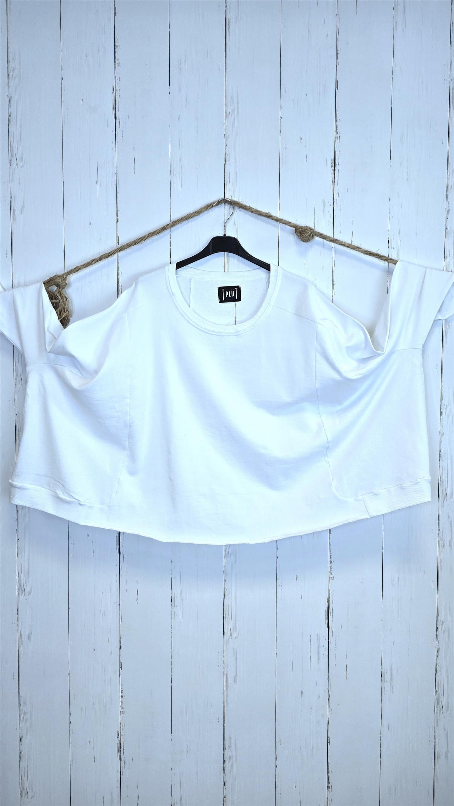 Wide short sweat hvit