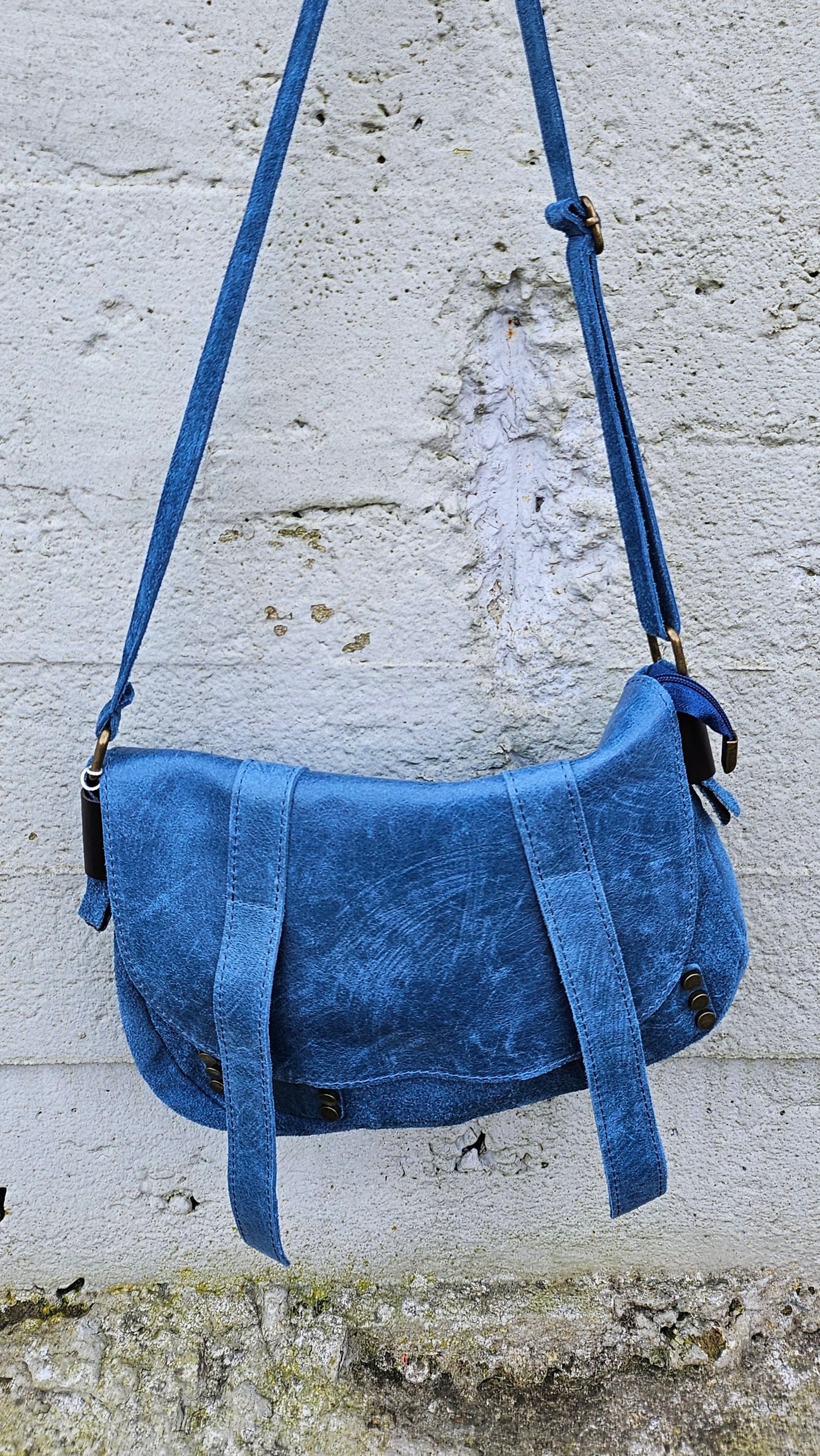 Angel Leather Bag Blue