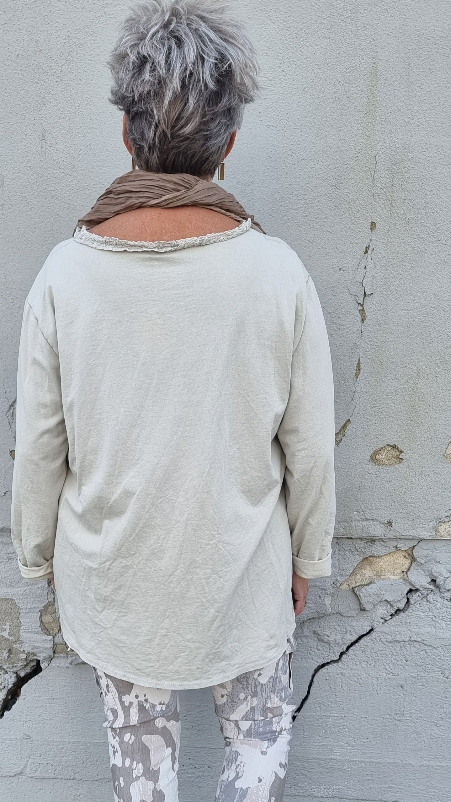 Beige topp med stjerne