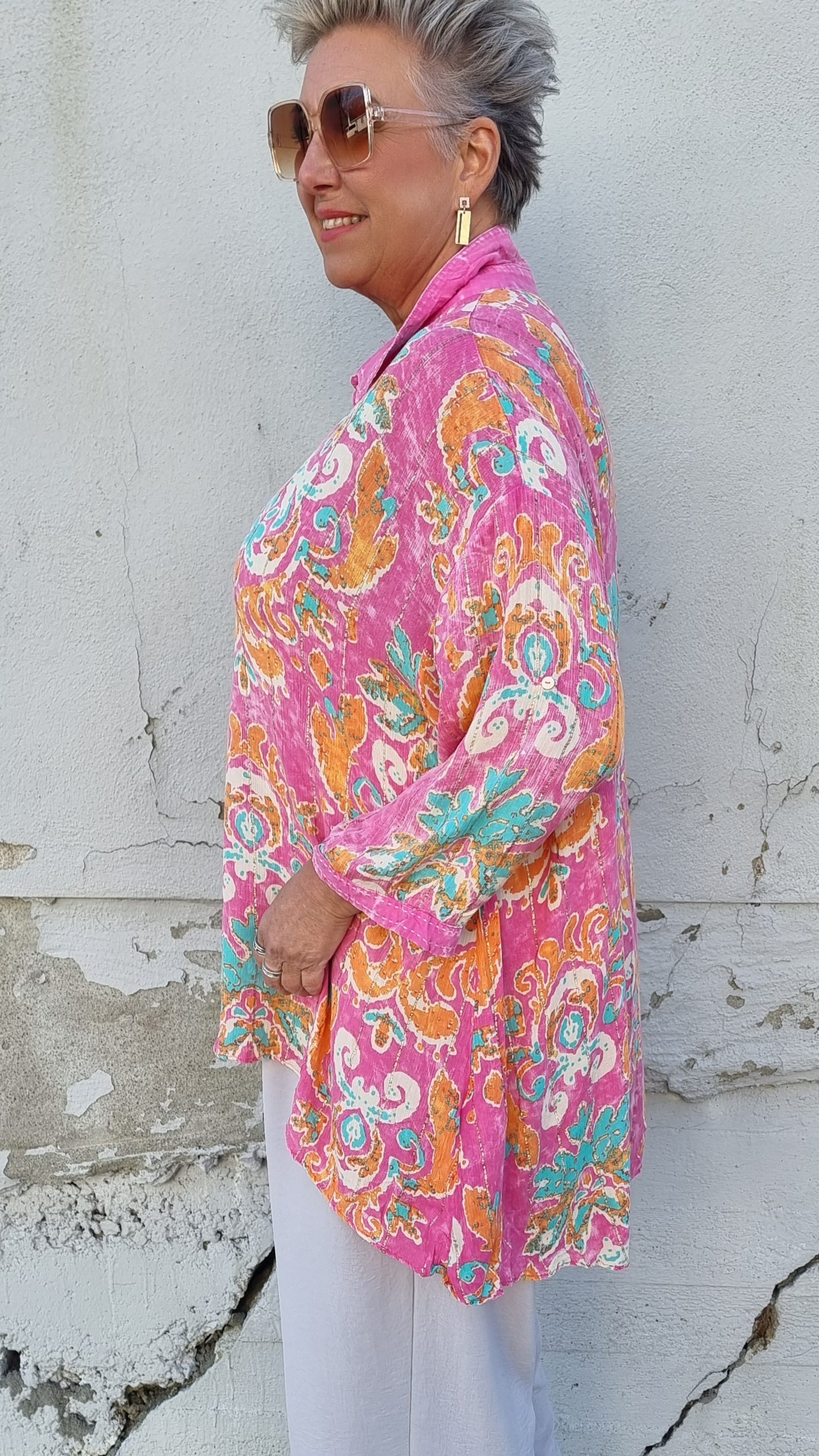 Rosa skjorte med mønster