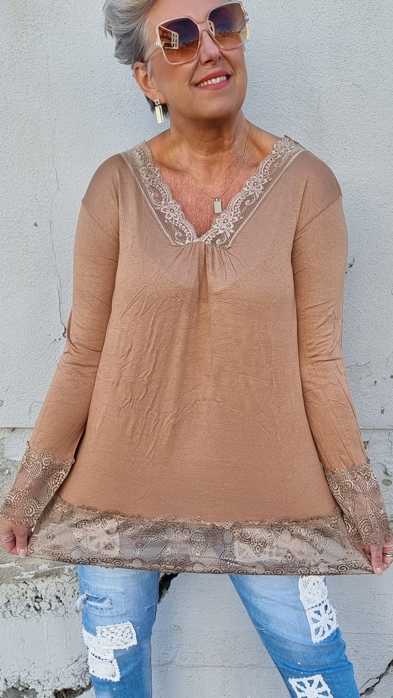 Frenchy topp camel