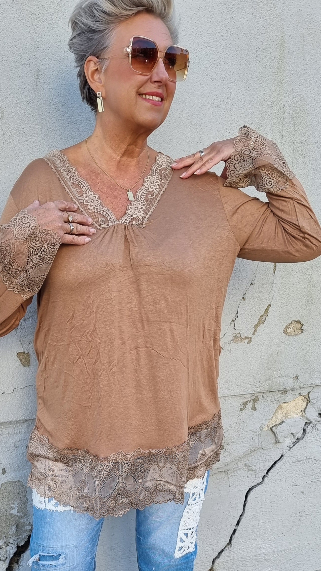 Frenchy topp camel