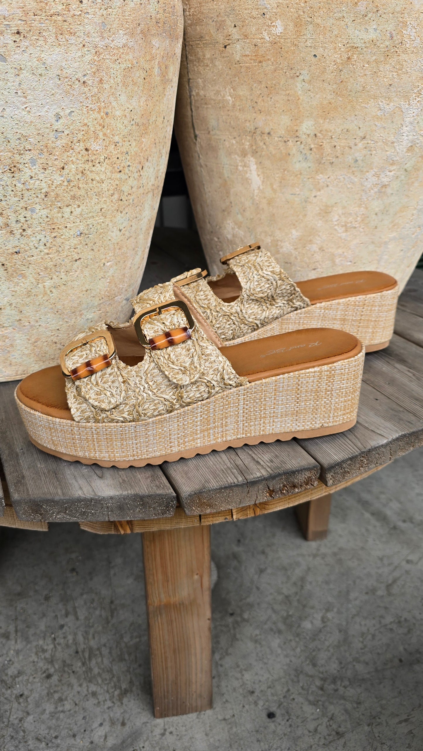 Josefine platå sandal beige