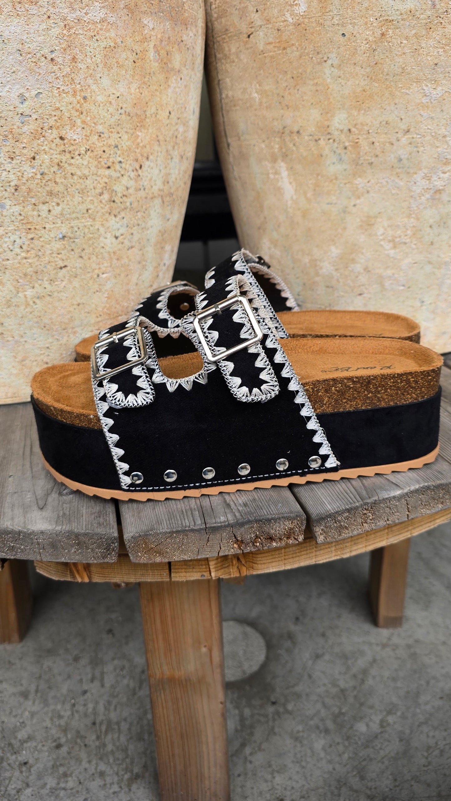 Steffanie platå sandal sort
