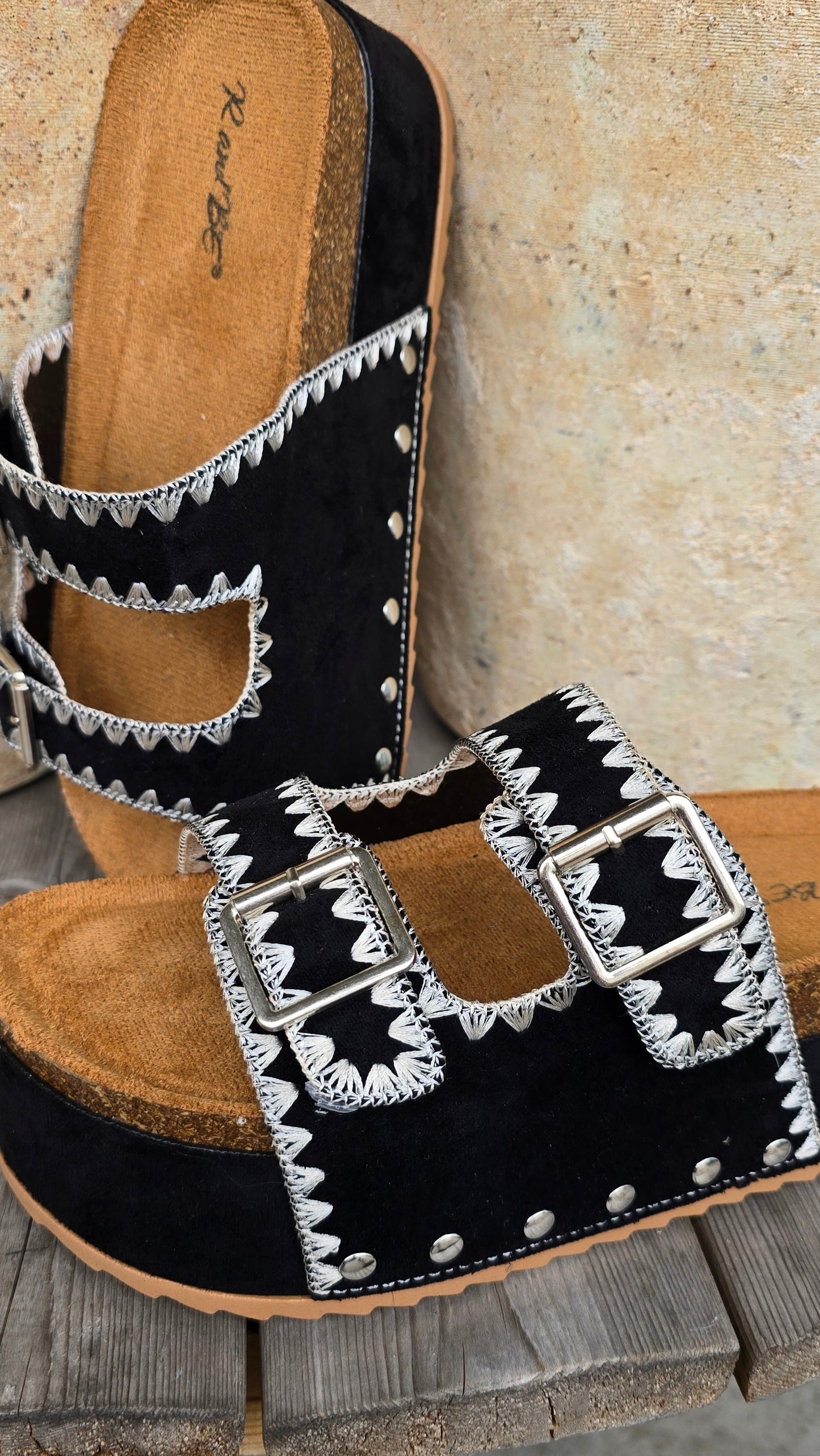 Steffanie platå sandal sort
