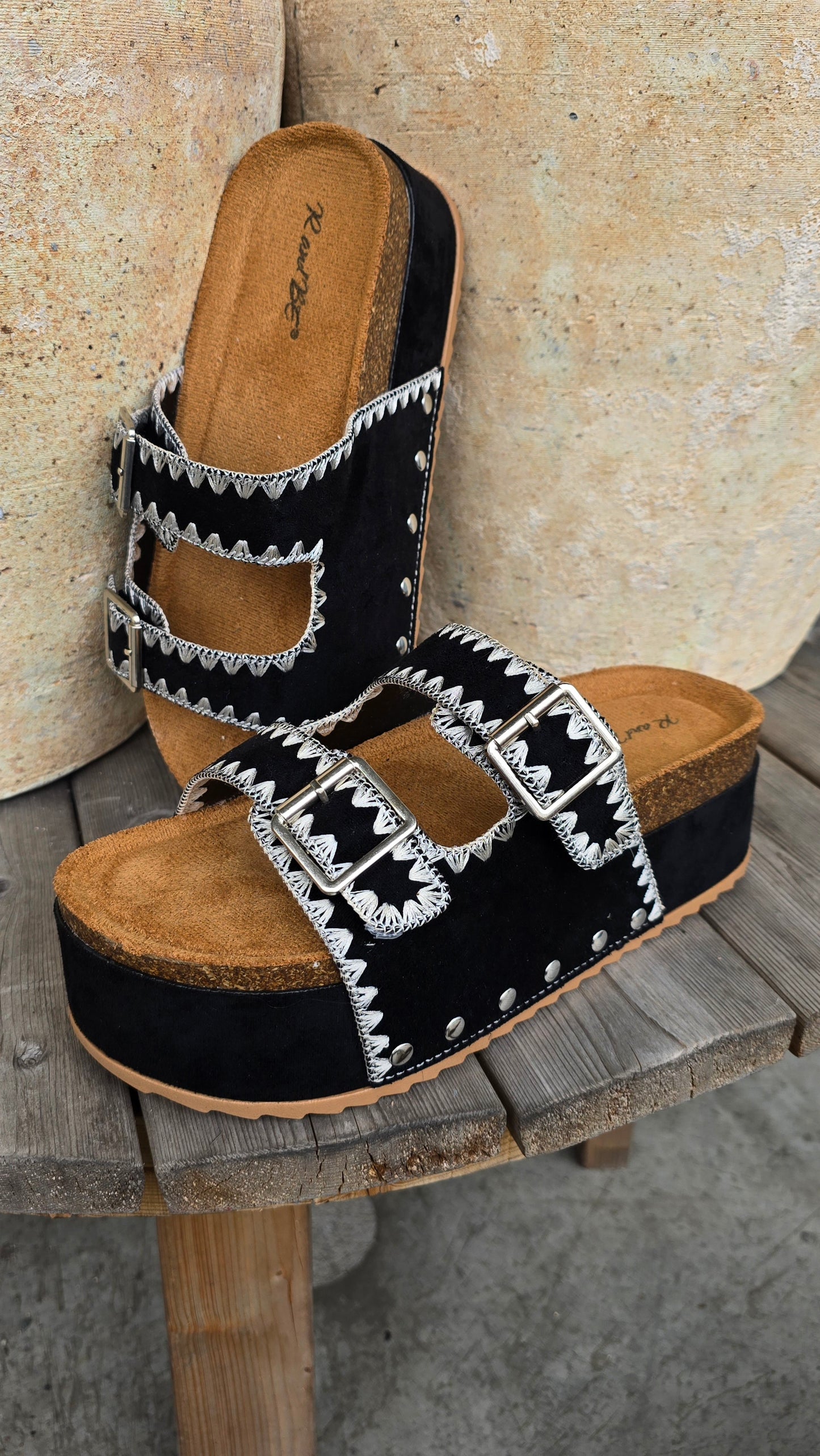 Steffanie platå sandal sort