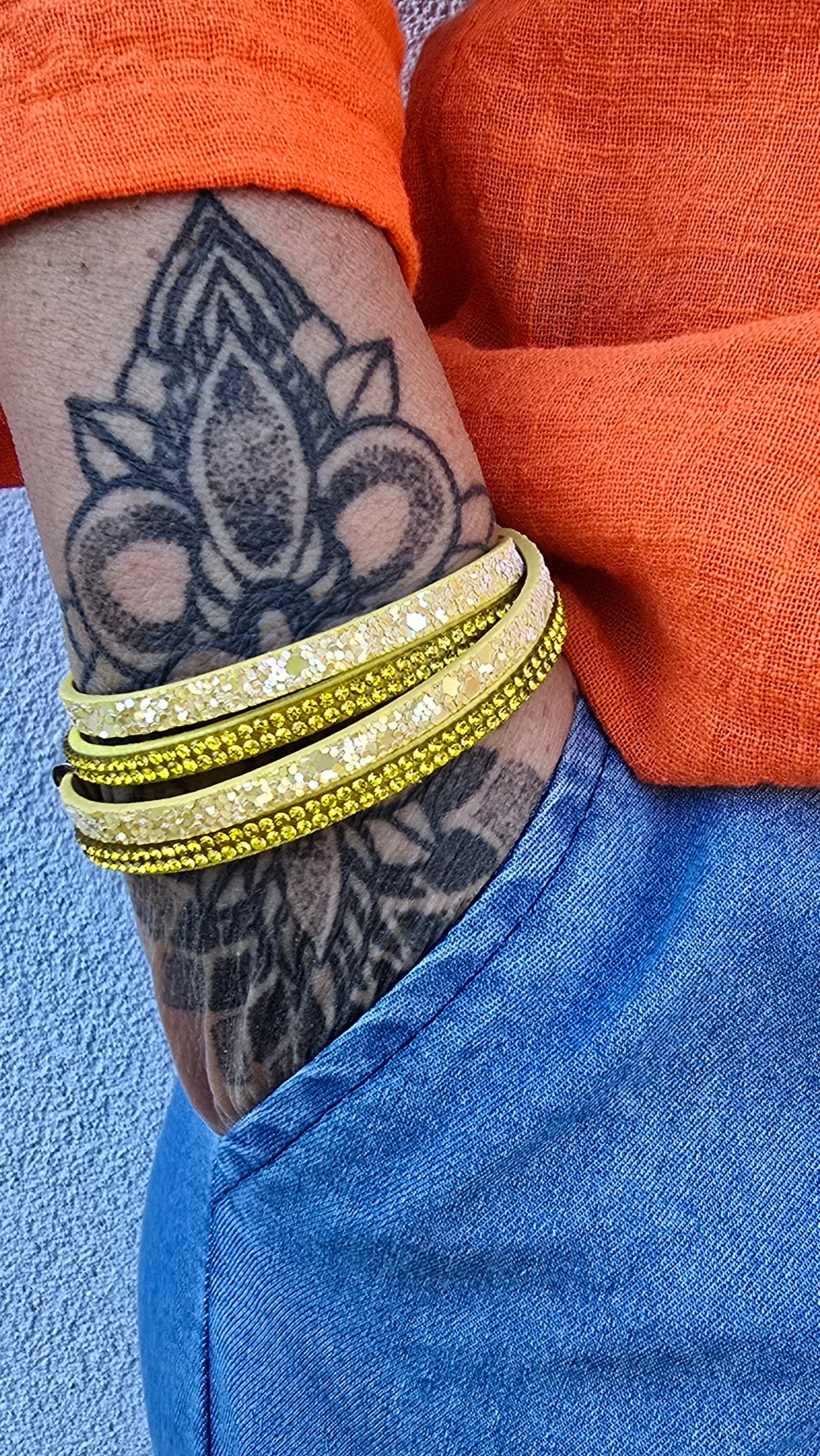 Nina Wrap armbånd gul