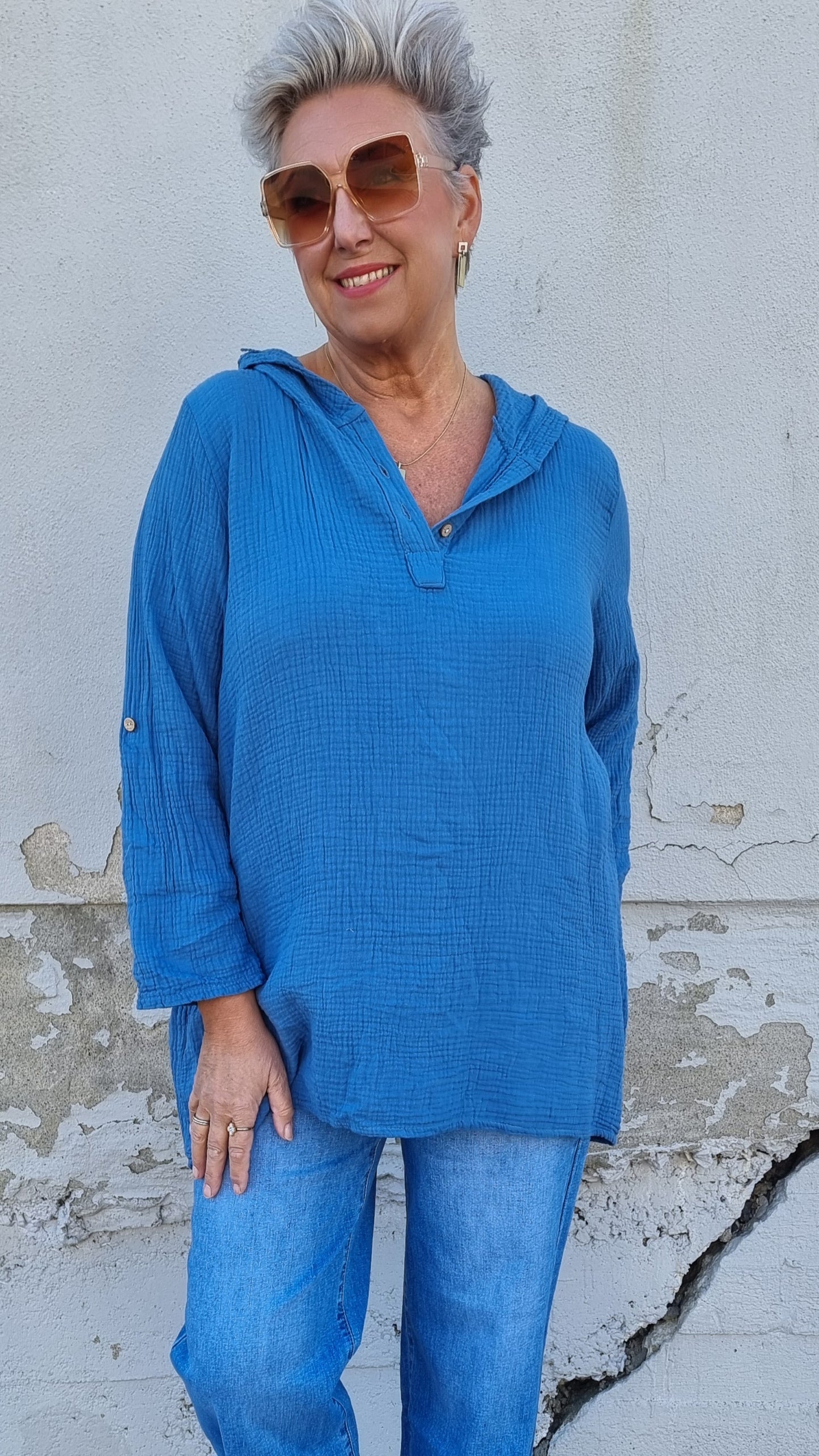 Jessica hette bluse blå