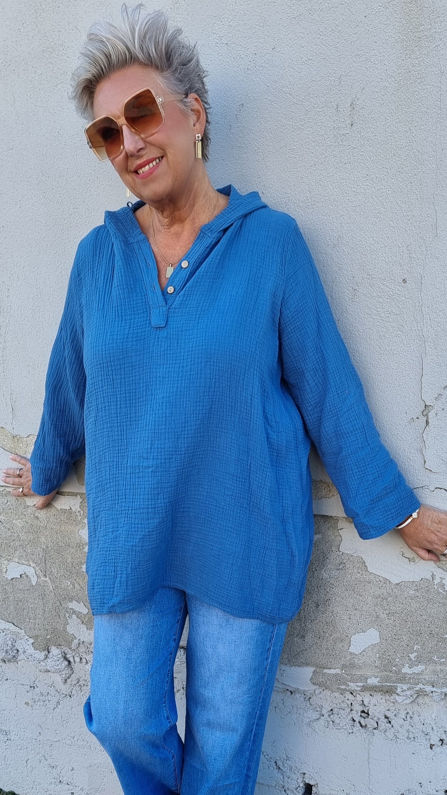 Jessica hette bluse blå