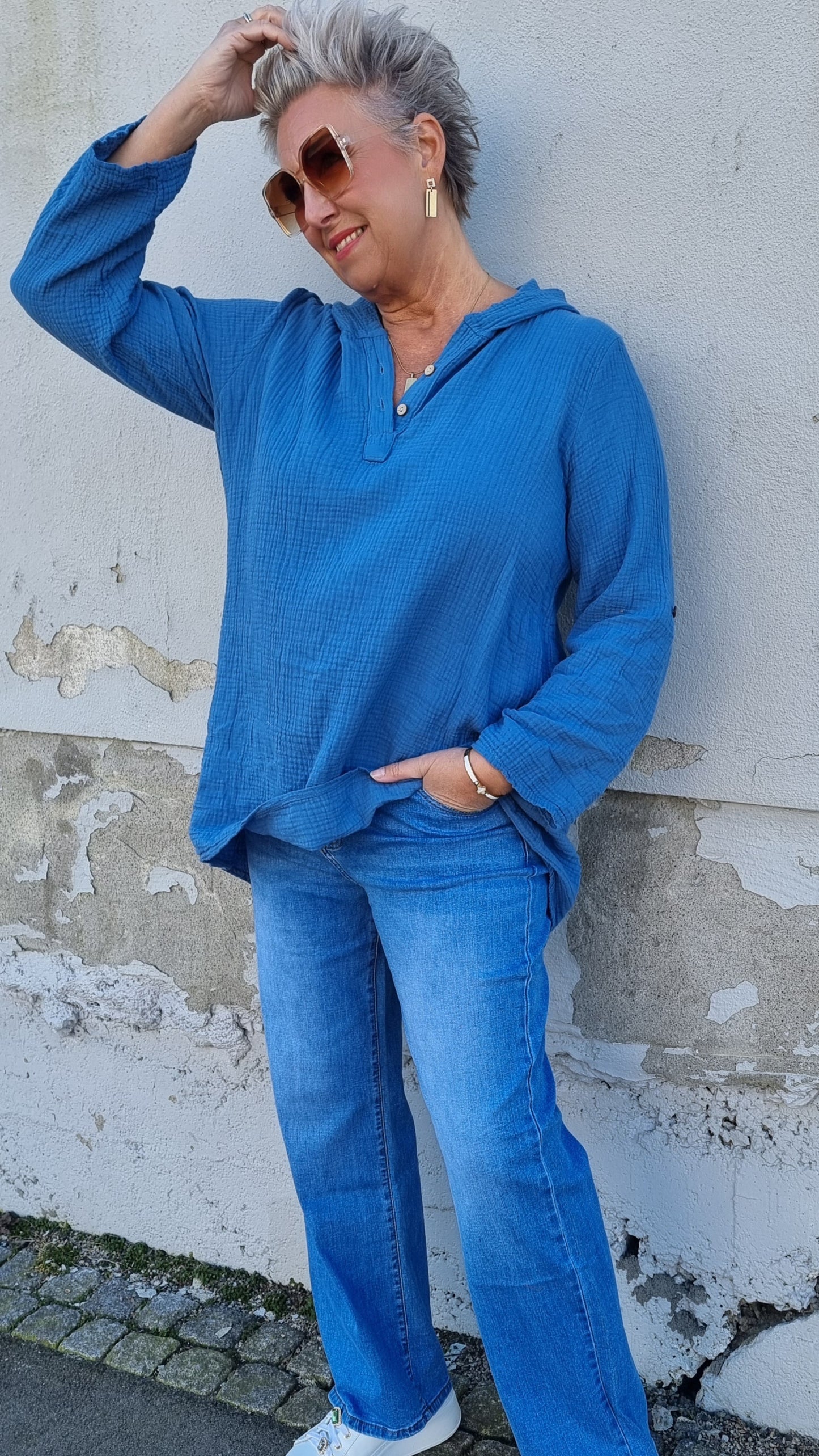 Jessica hette bluse blå