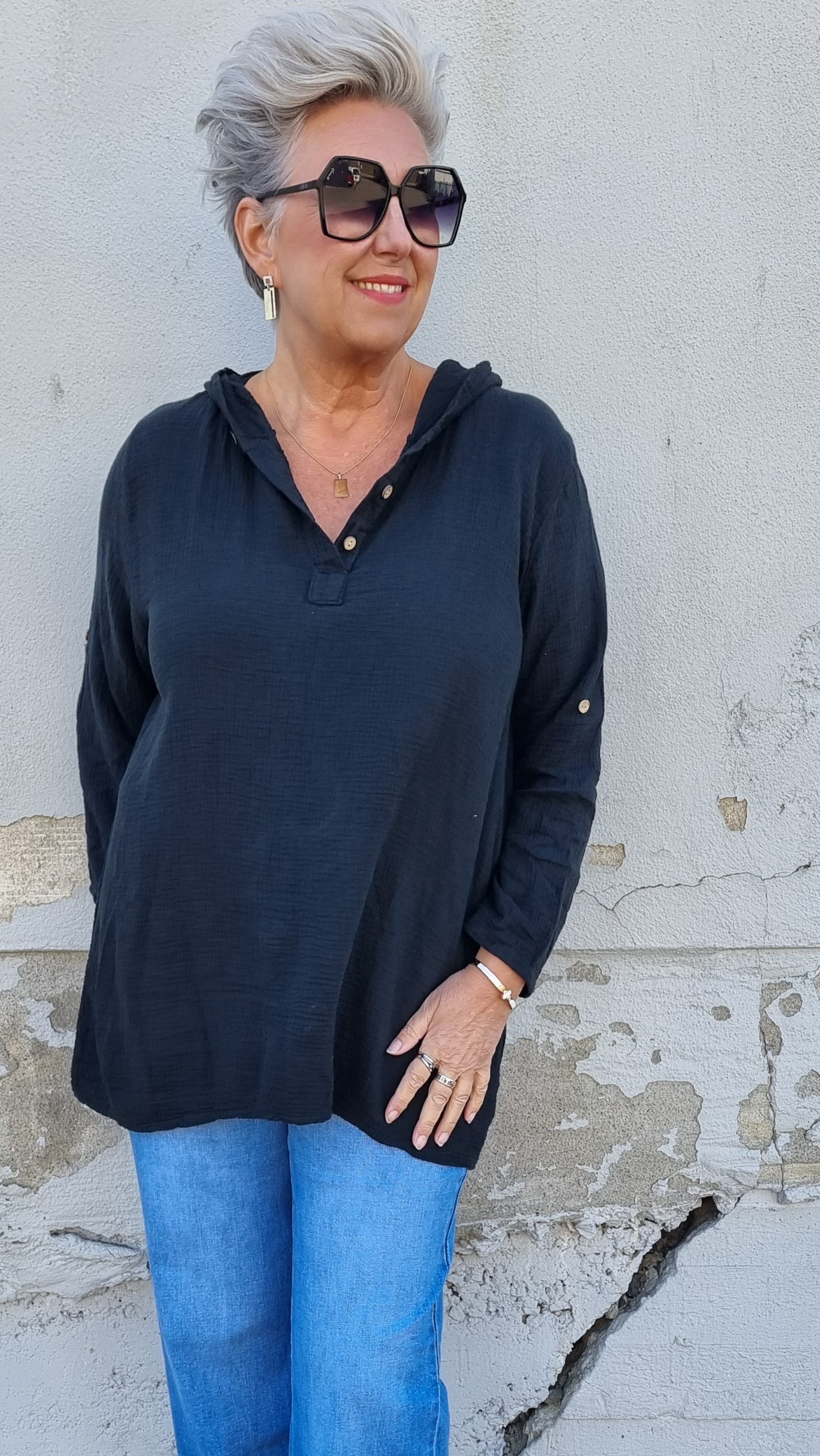 Jessica hette bluse sort