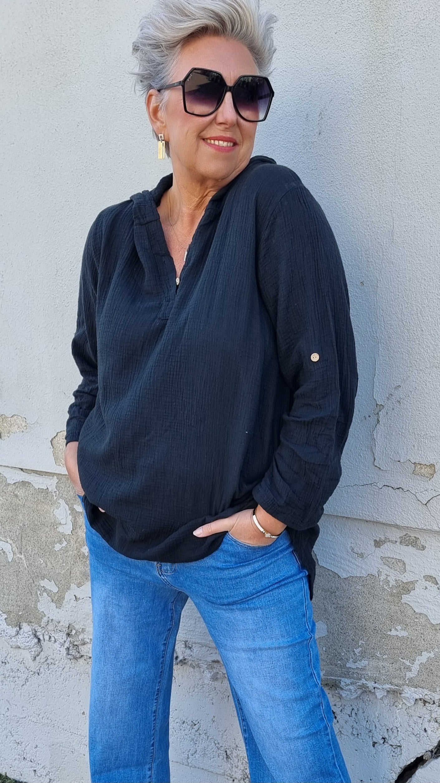 Jessica hette bluse sort