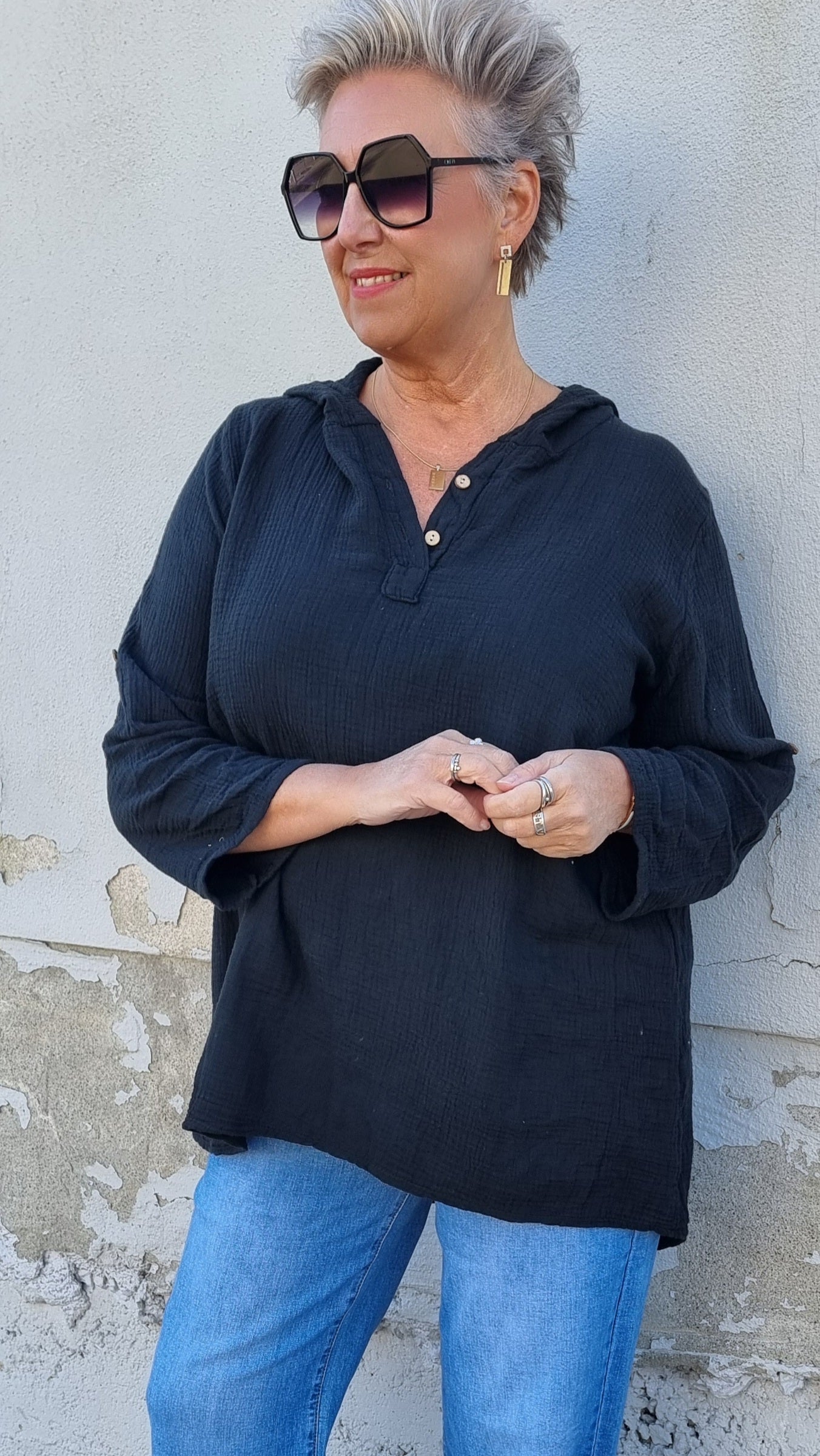 Jessica hette bluse sort
