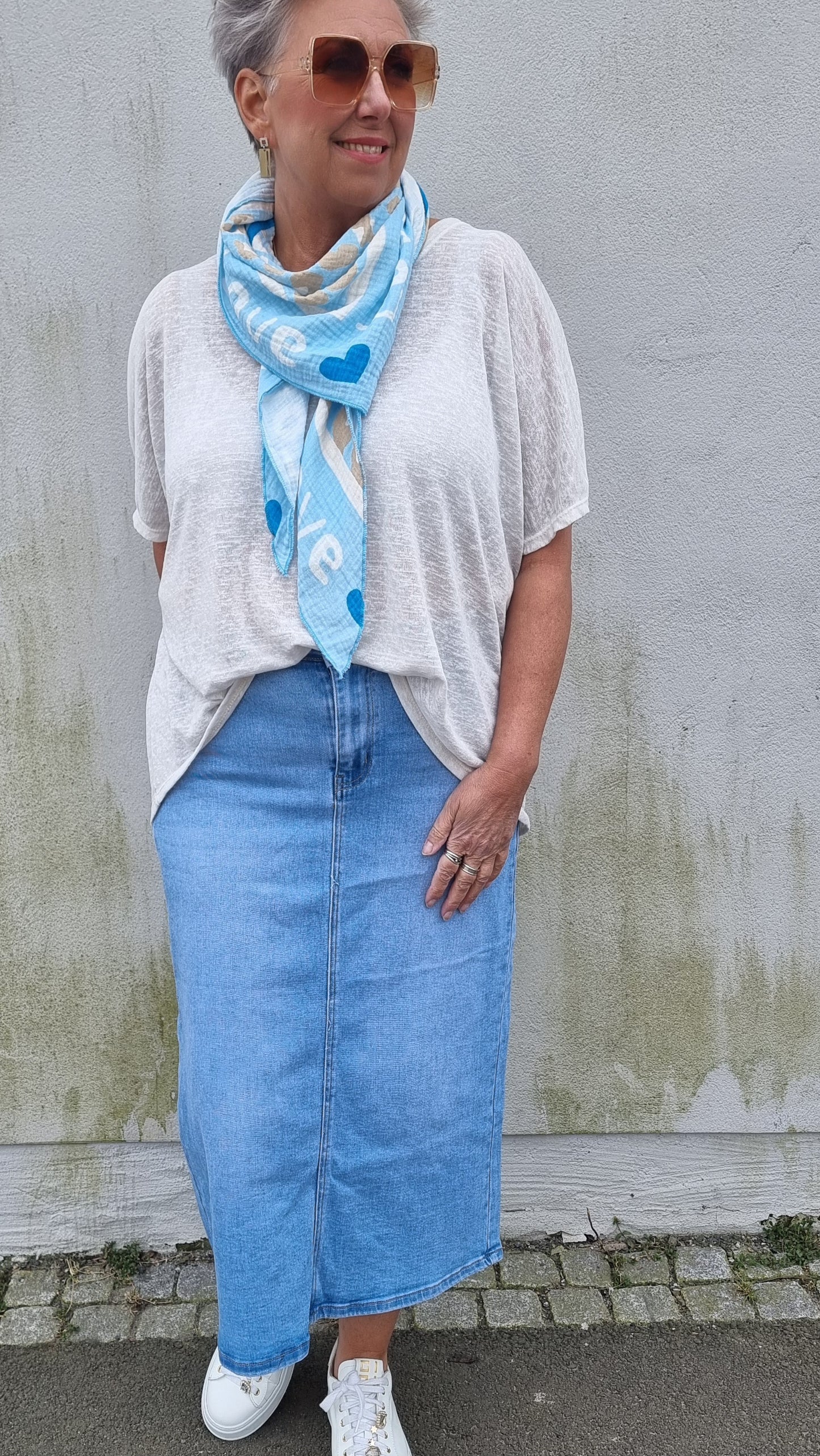 Lise denim skjørt splitt bak