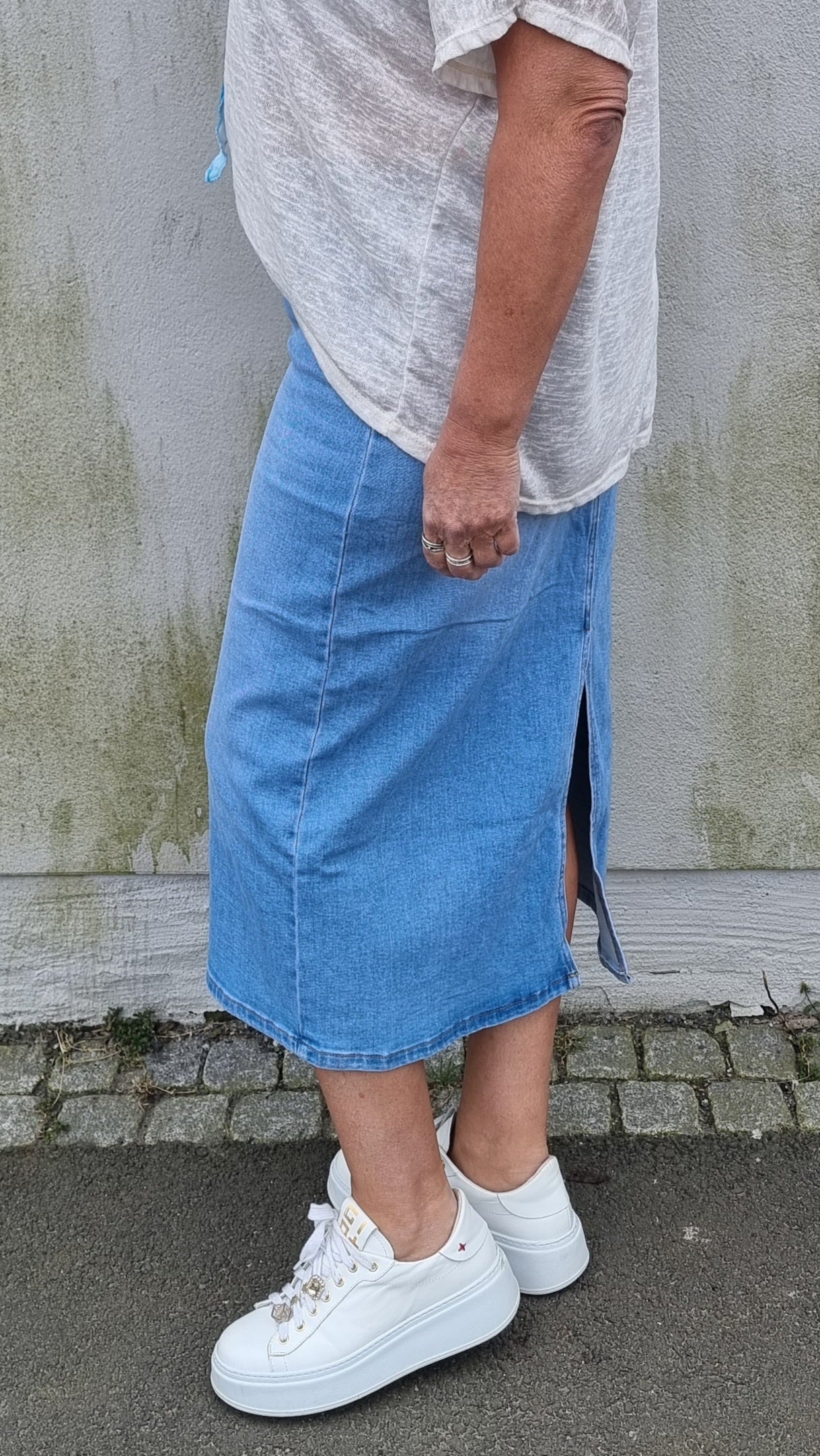 Lise denim skjørt splitt bak