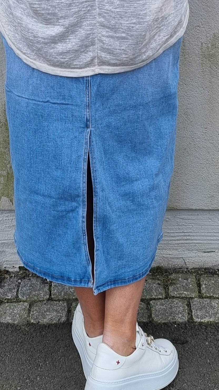 Lise denim skjørt splitt bak