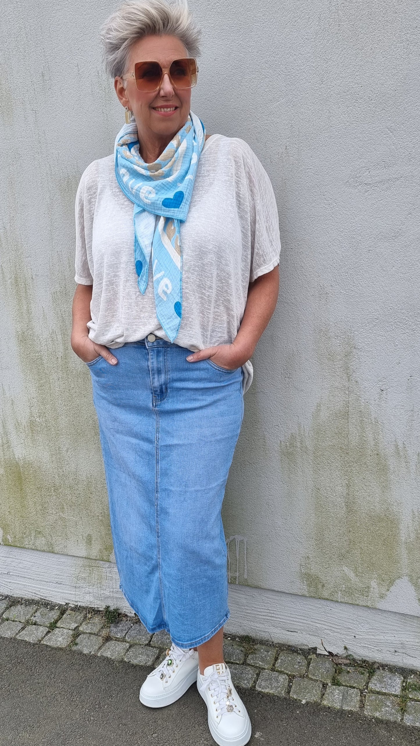 Lise denim skjørt splitt bak
