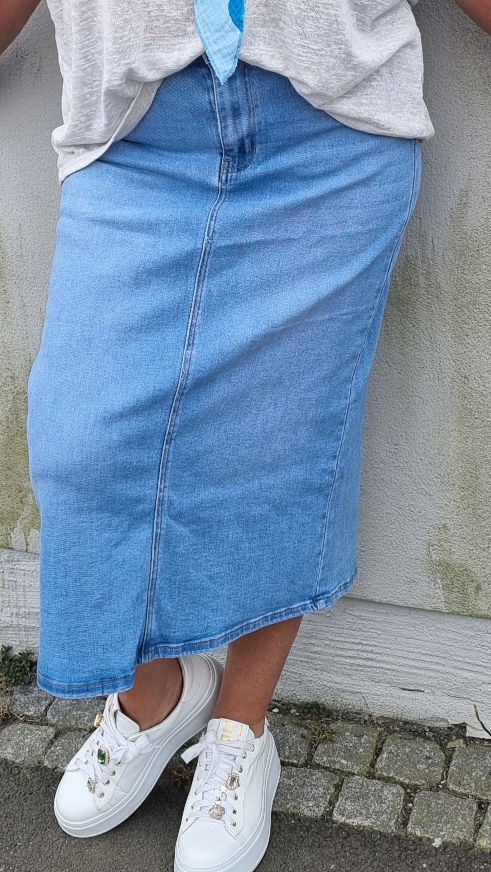 Lise denim skjørt splitt bak