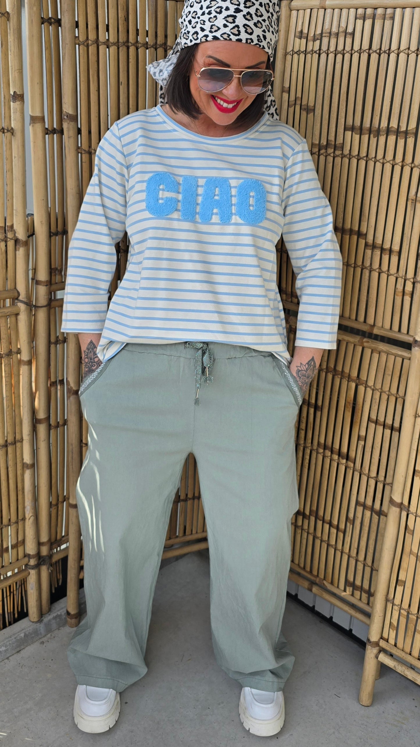 Ninnie stretchig bukse kaki