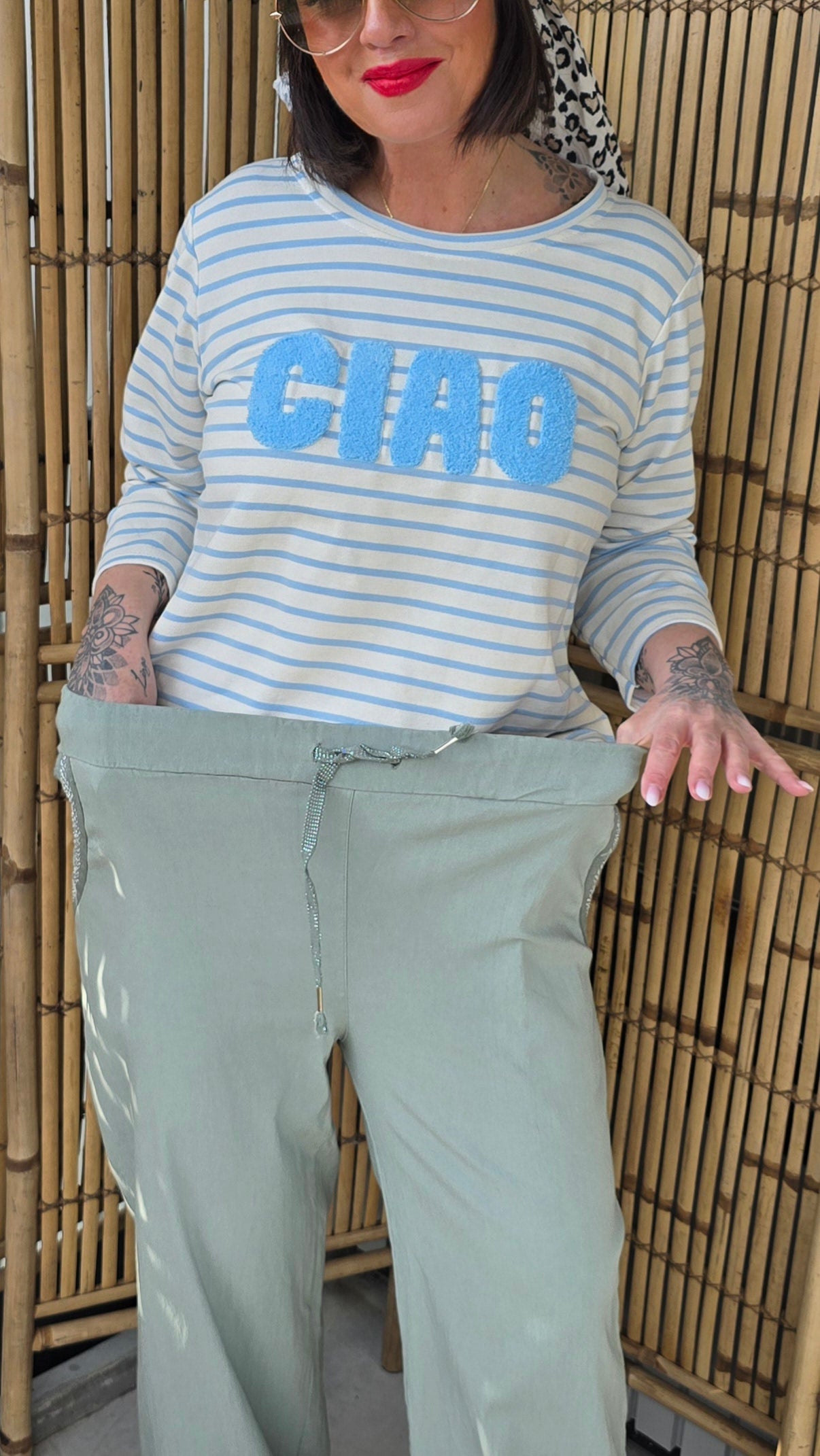 Ninnie stretchig bukse kaki
