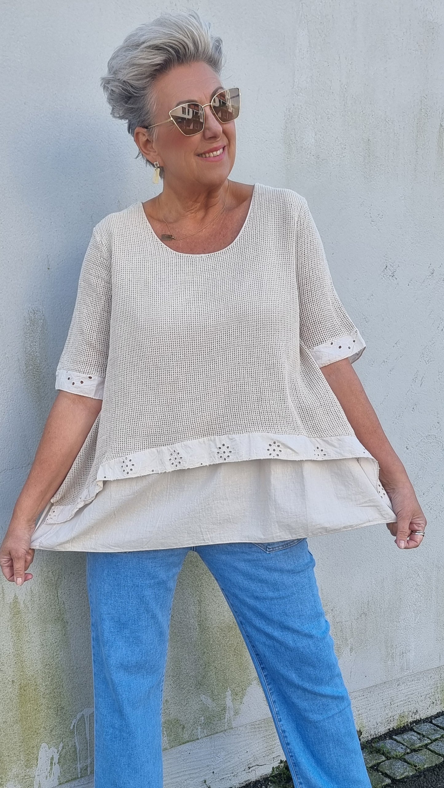 Aurora topp beige