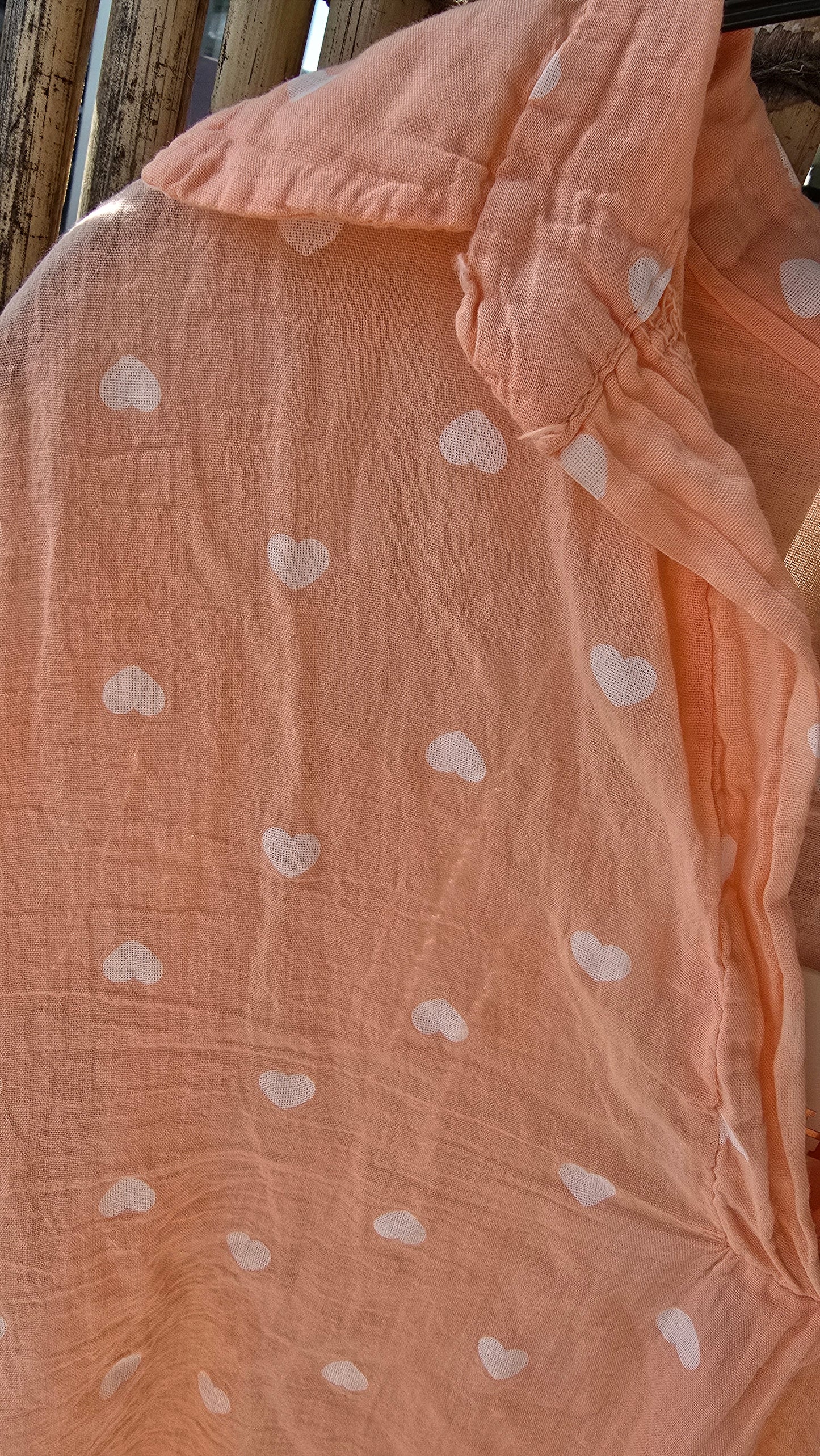 Ulrica bluse med hjerter lys orange