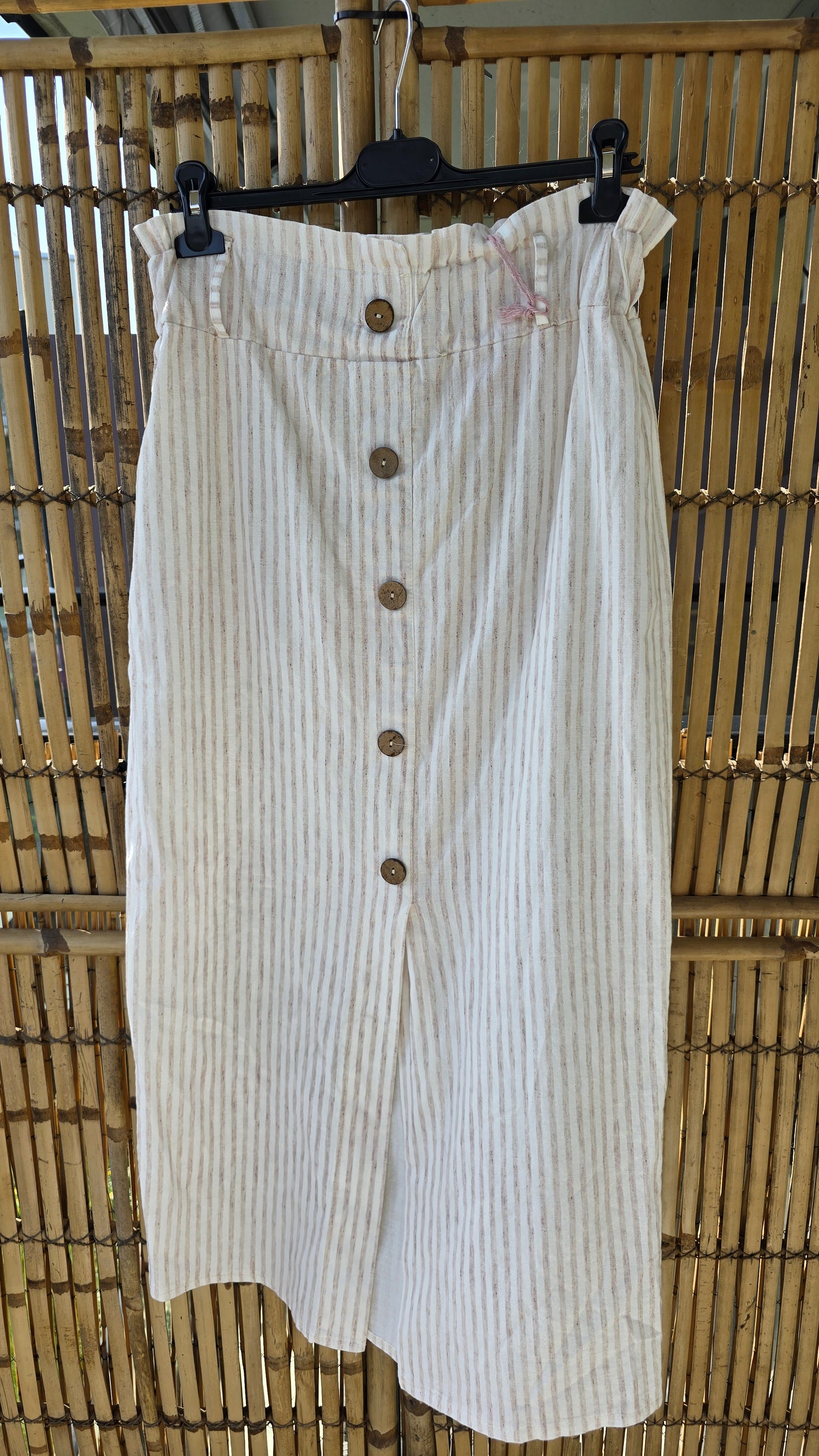 Kikki skjørt med striper beige