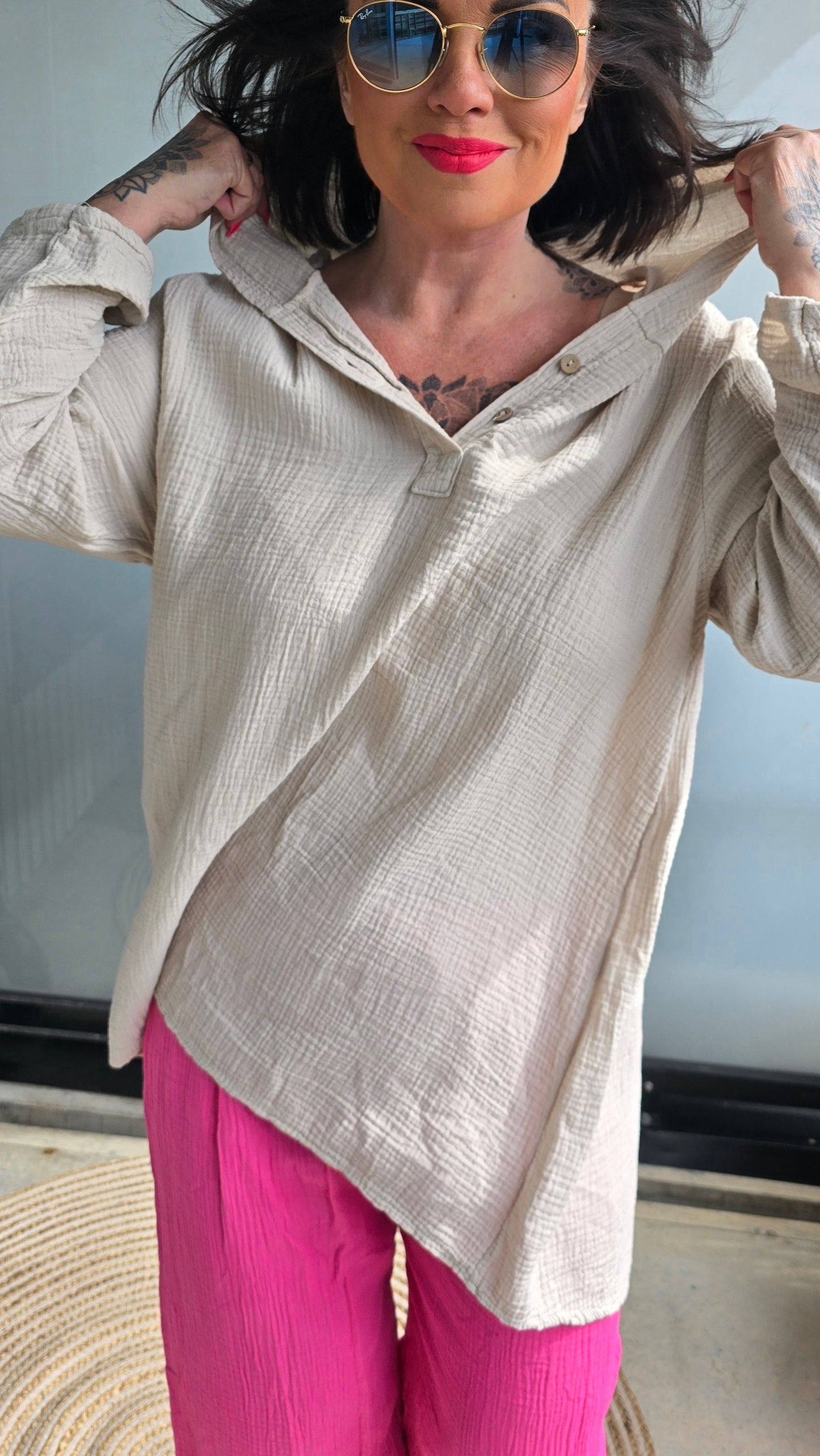 Jessica hette bluse beige