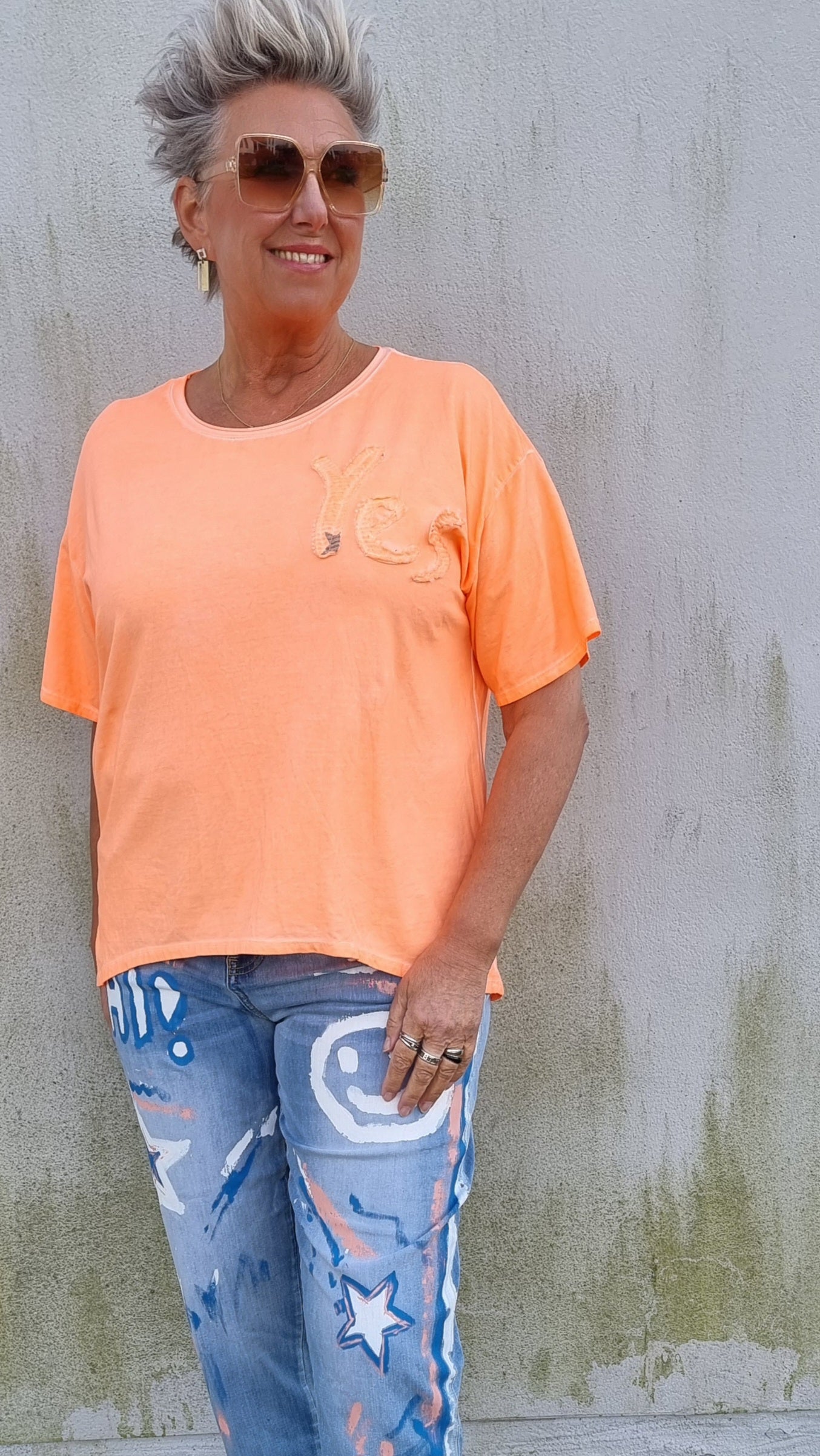 Yes/no t-skjorte orange