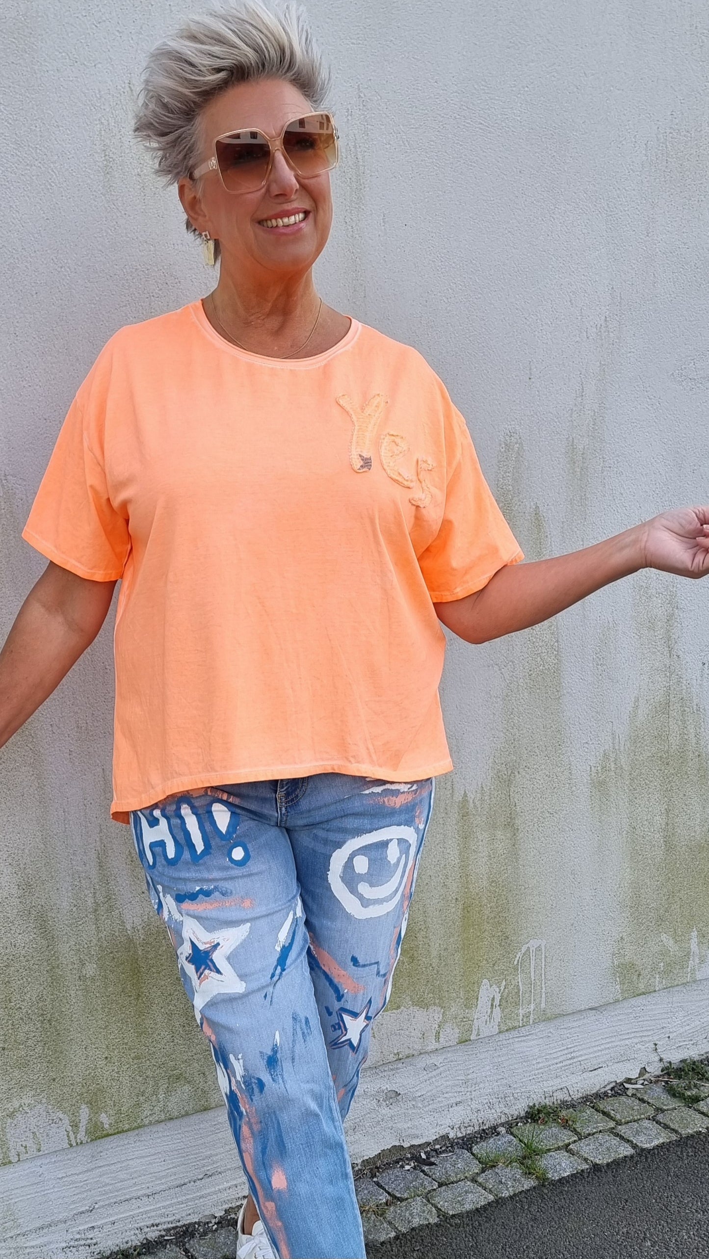 Yes/no t-skjorte orange