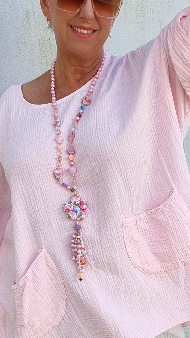 Flower Necklace Pink