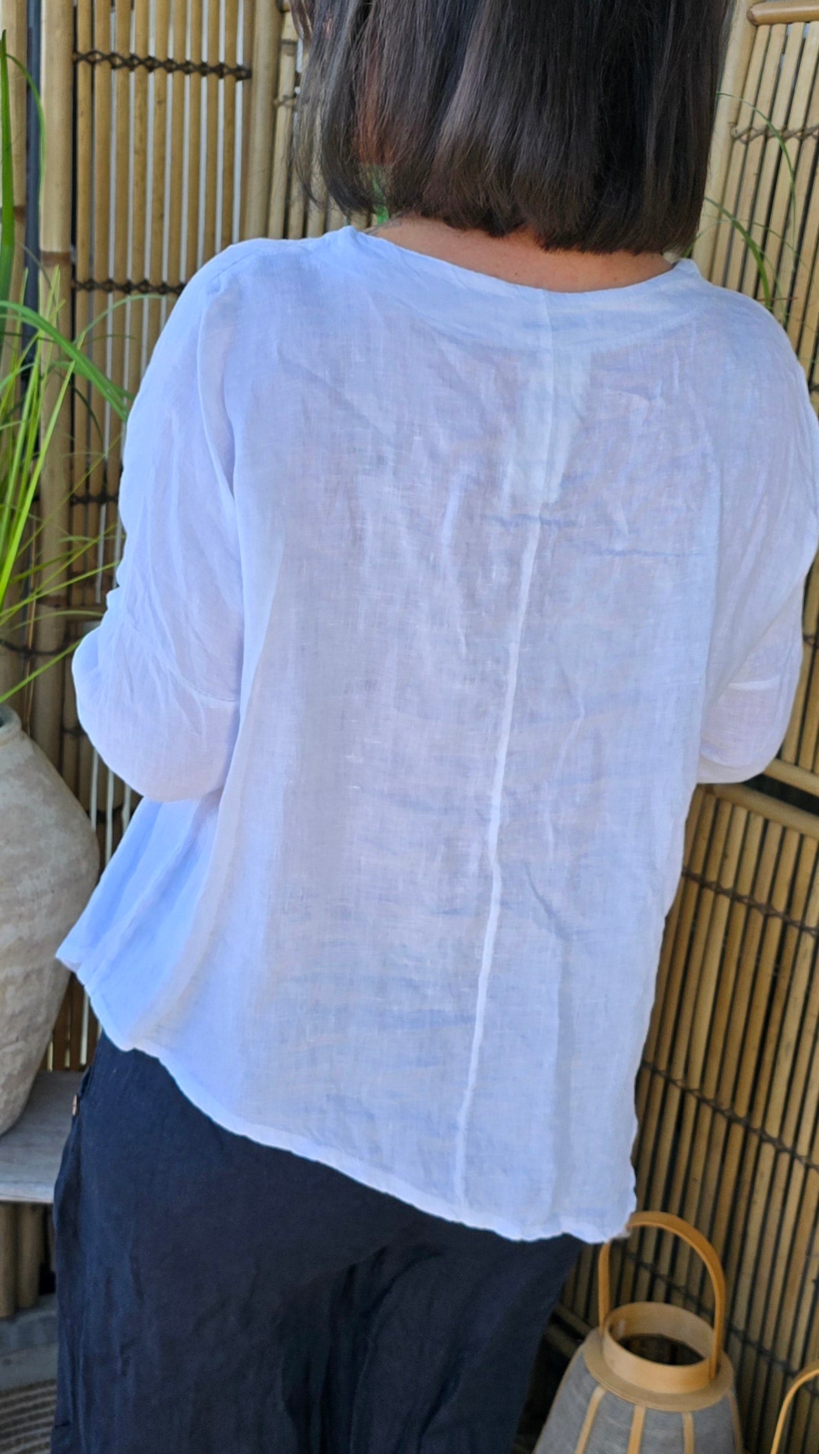 Jennifer linbluse hvit