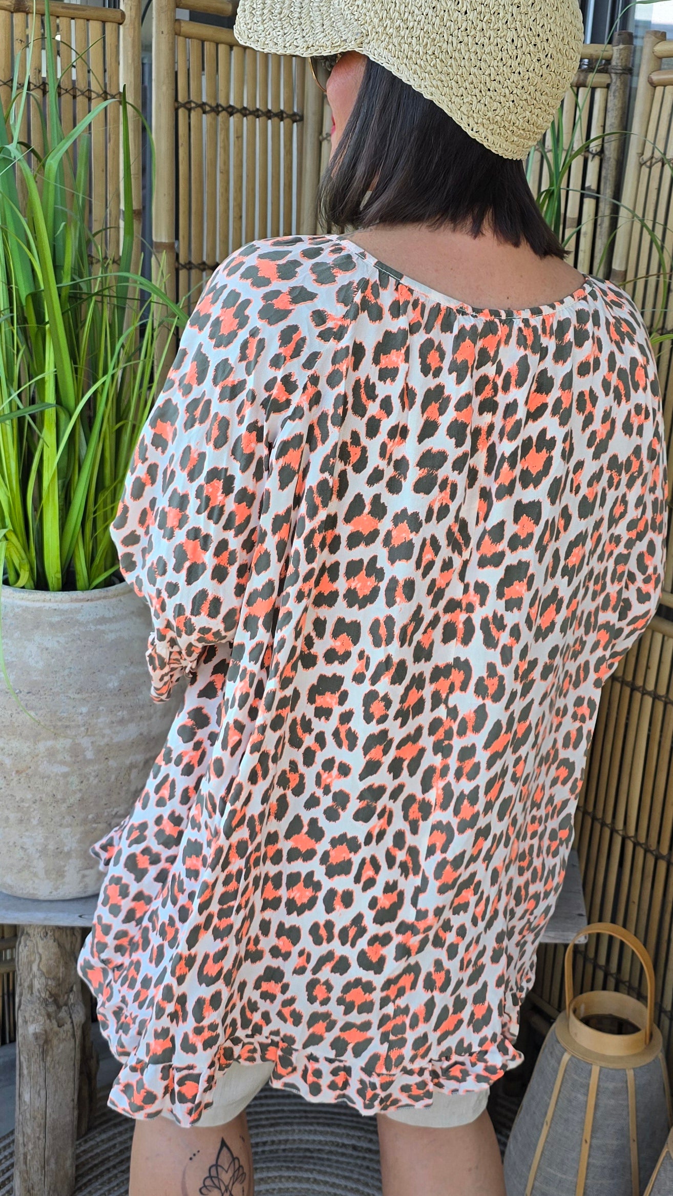 Ina leo bluse orange