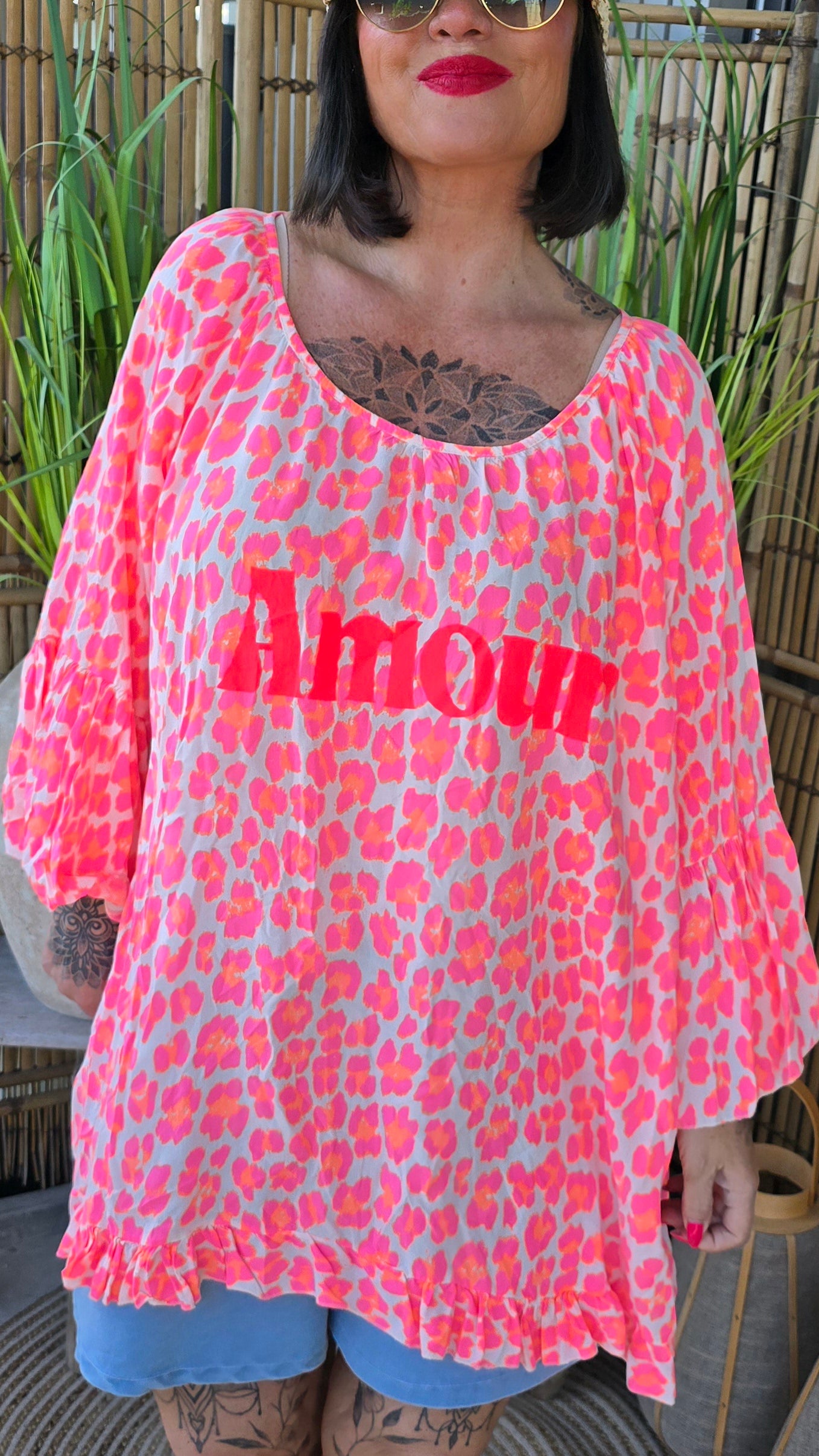 Ina leo bluse rosa
