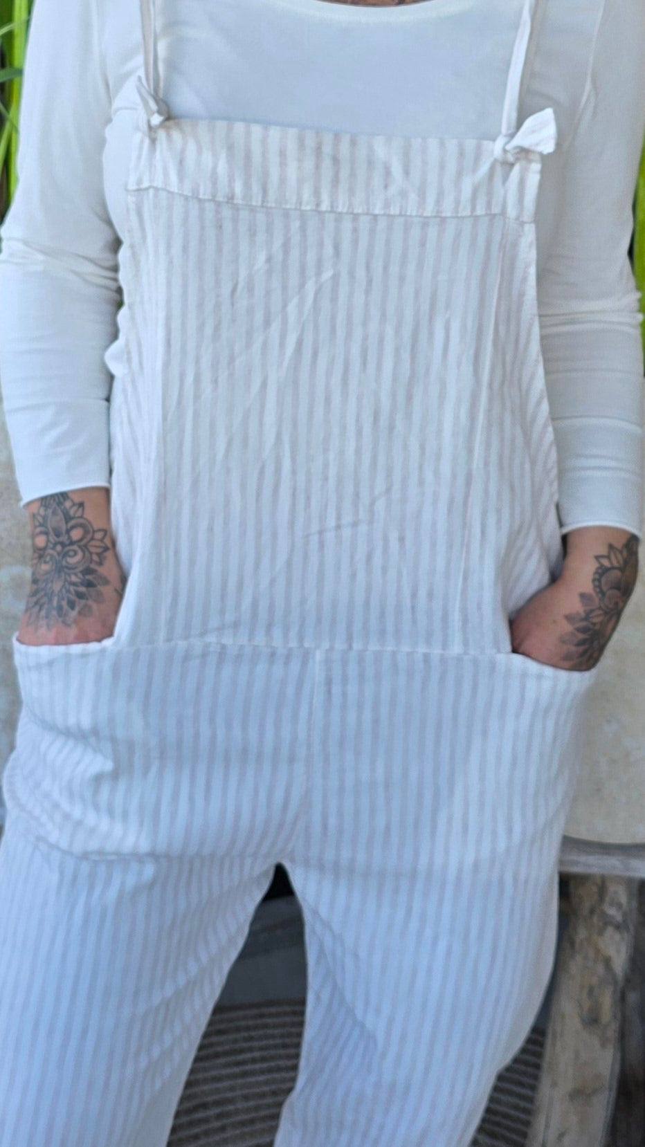Lise jumpsuit striper beige