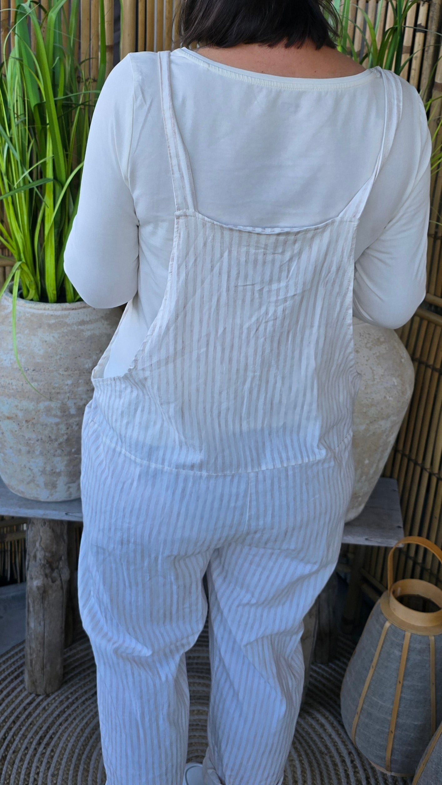 Lise jumpsuit striper beige