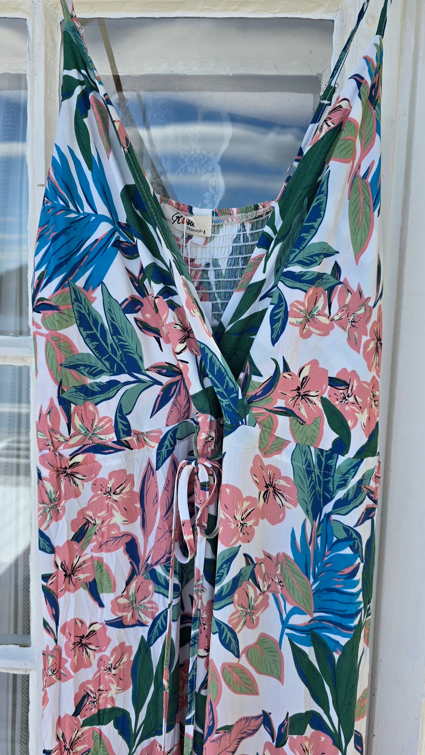 Sofie kjole hvit med blomster