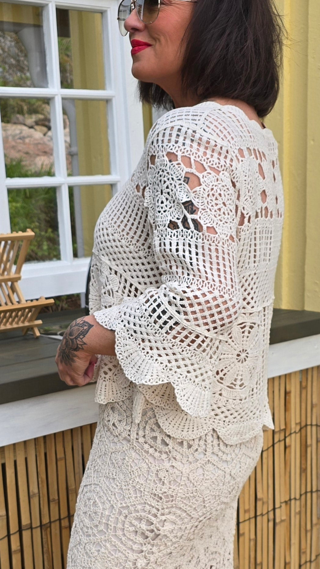Nina blonde topp beige
