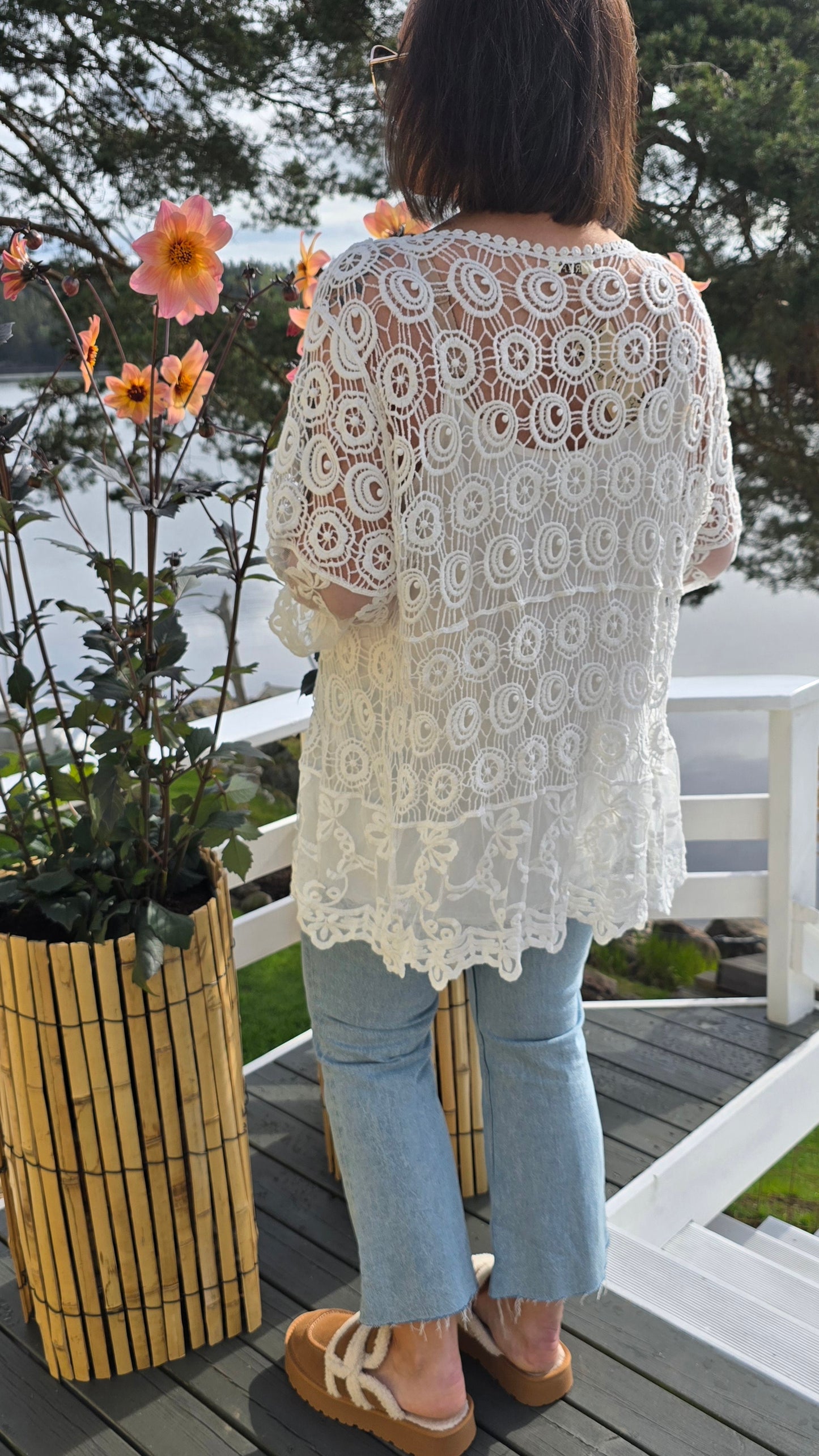 Lise blonde jakke hvit
