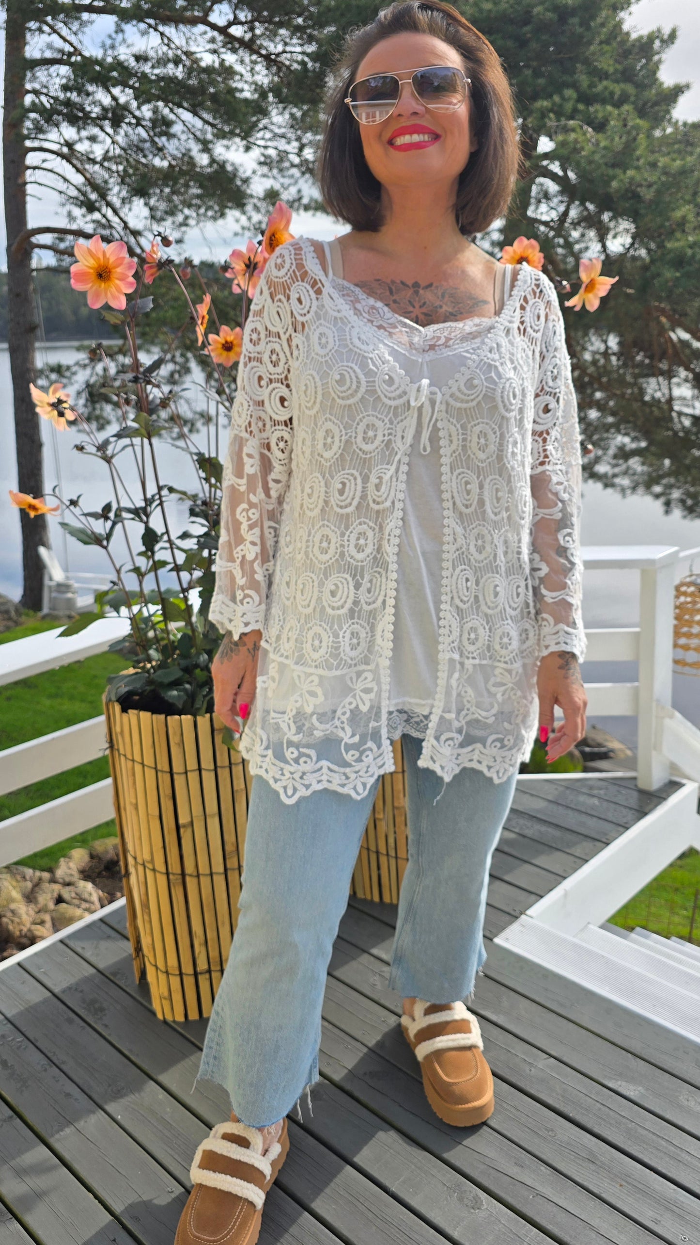 Lise blonde jakke hvit