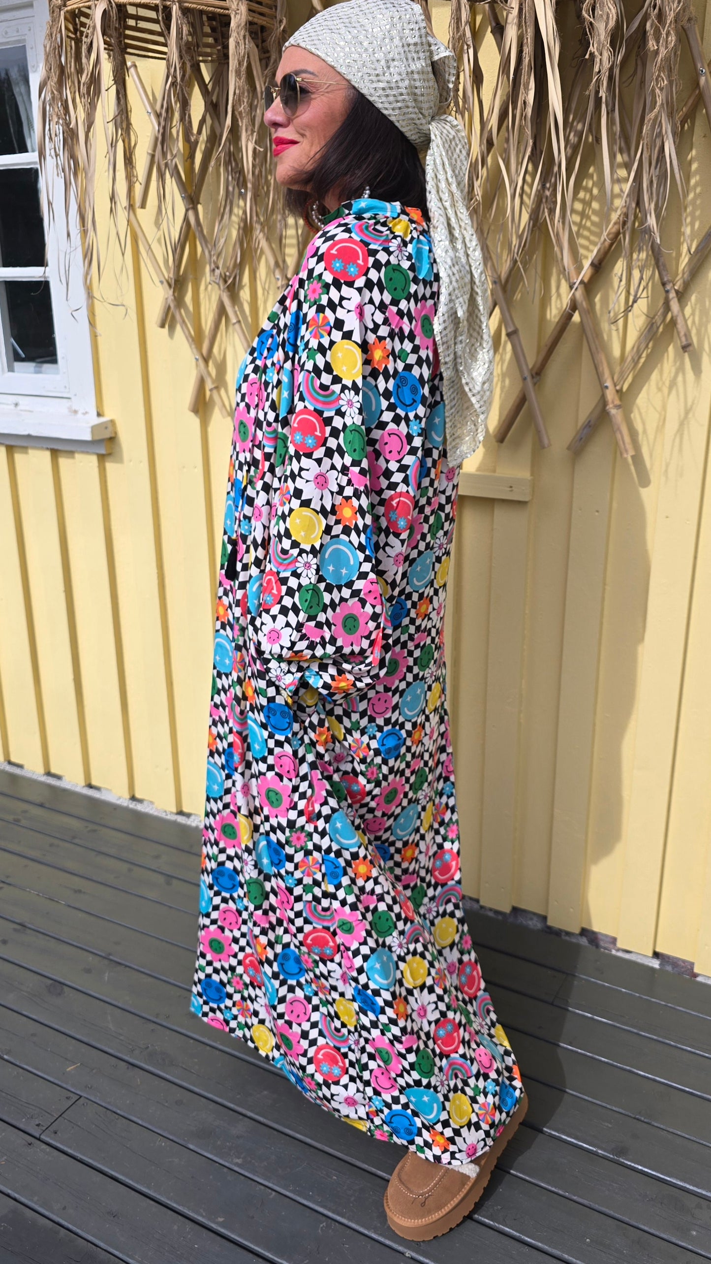 Smiley kjole multicolor