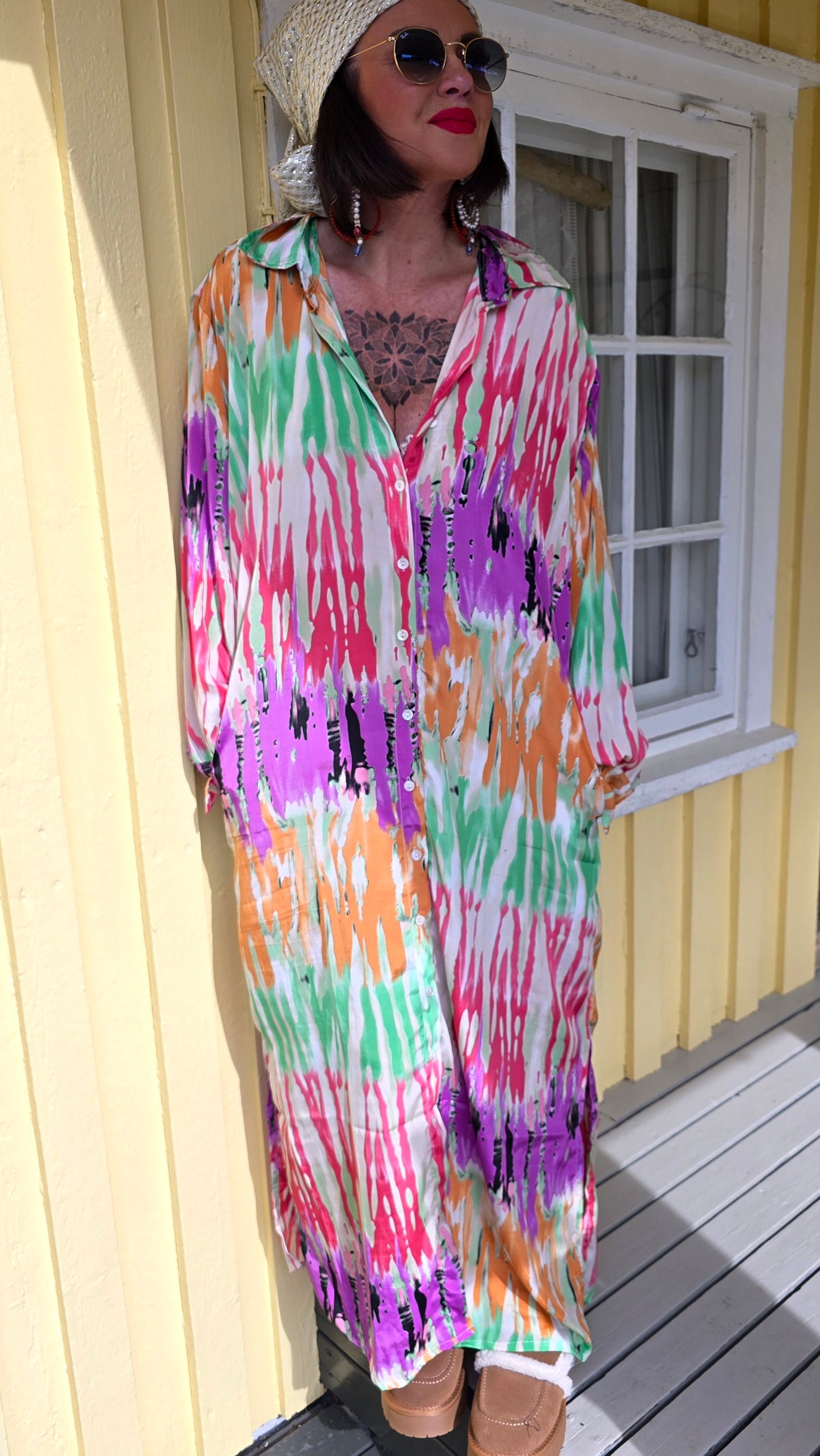 Gloria kjole multicolor