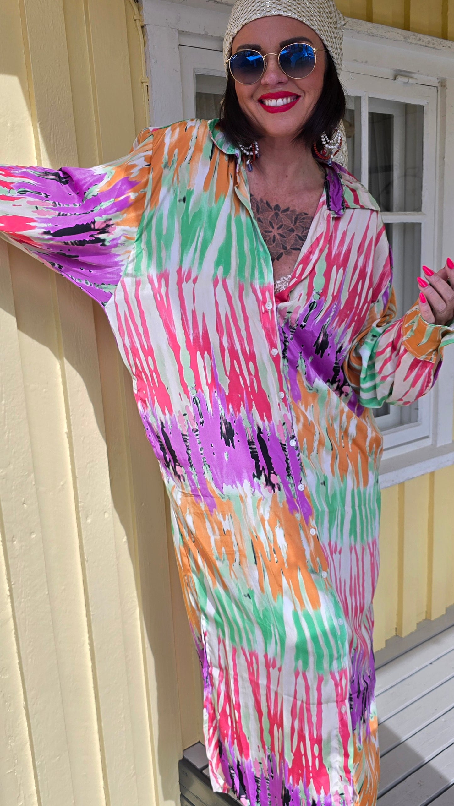 Gloria kjole multicolor