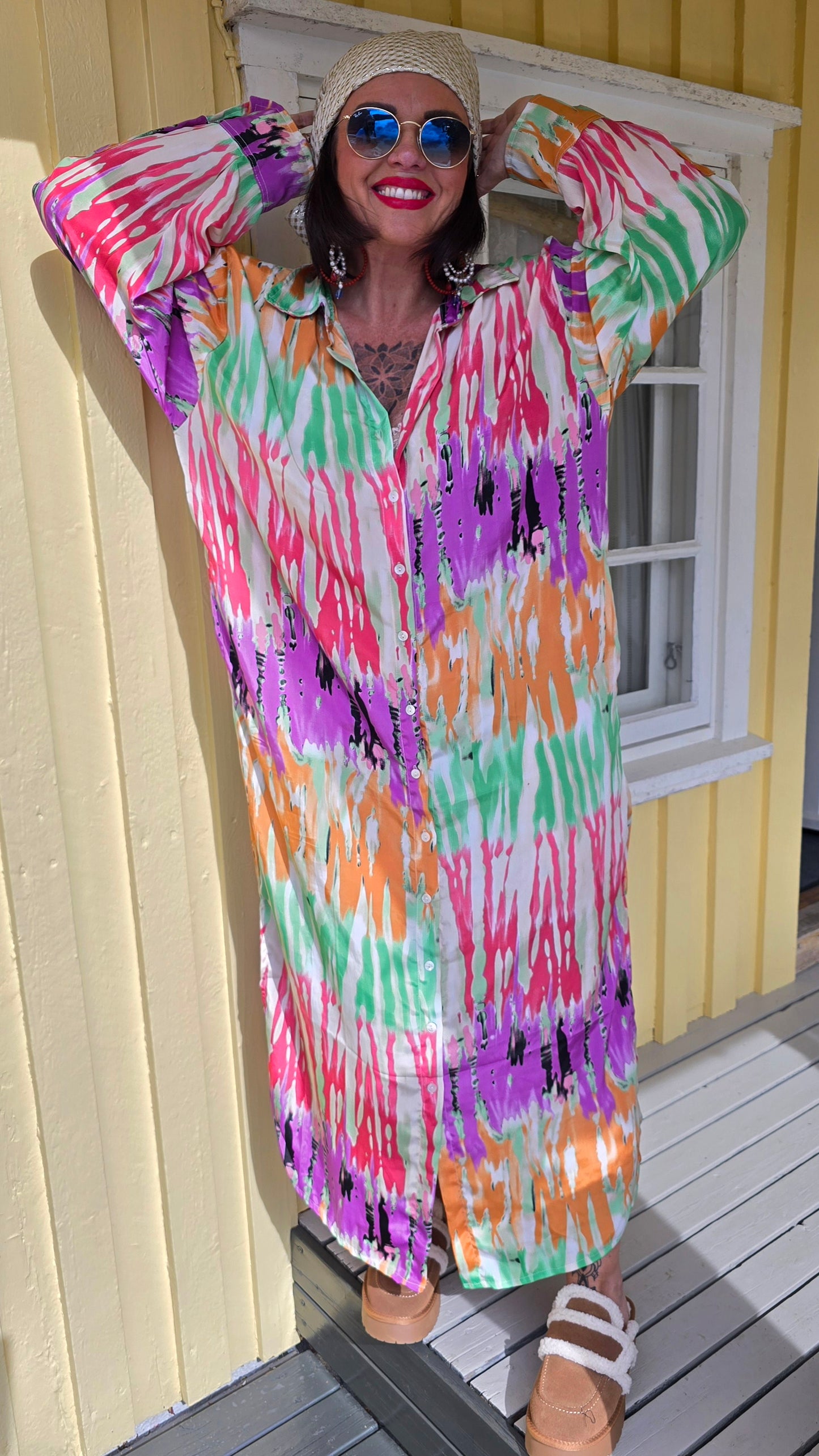 Gloria kjole multicolor