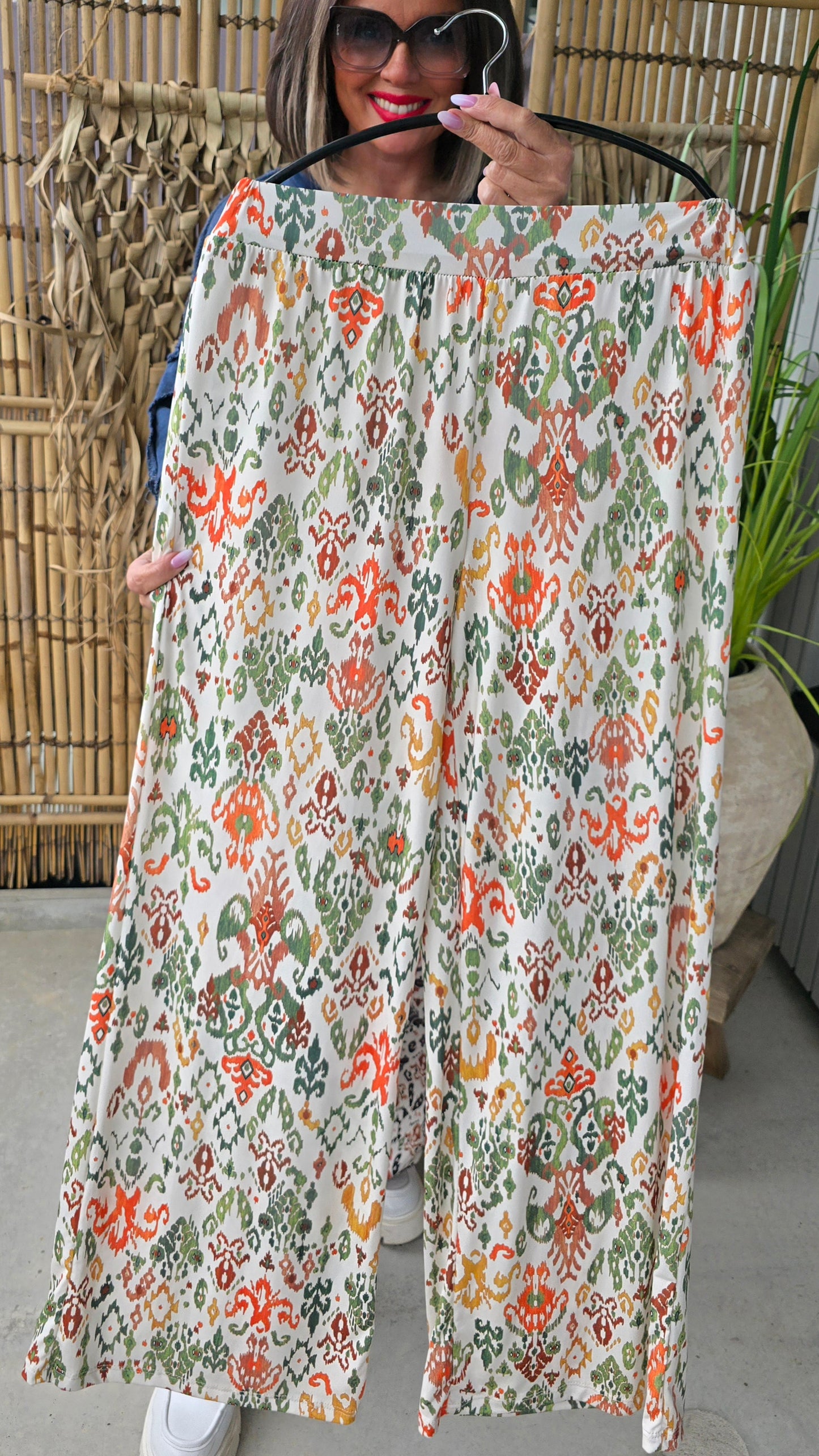 Hilde bukse kaki print