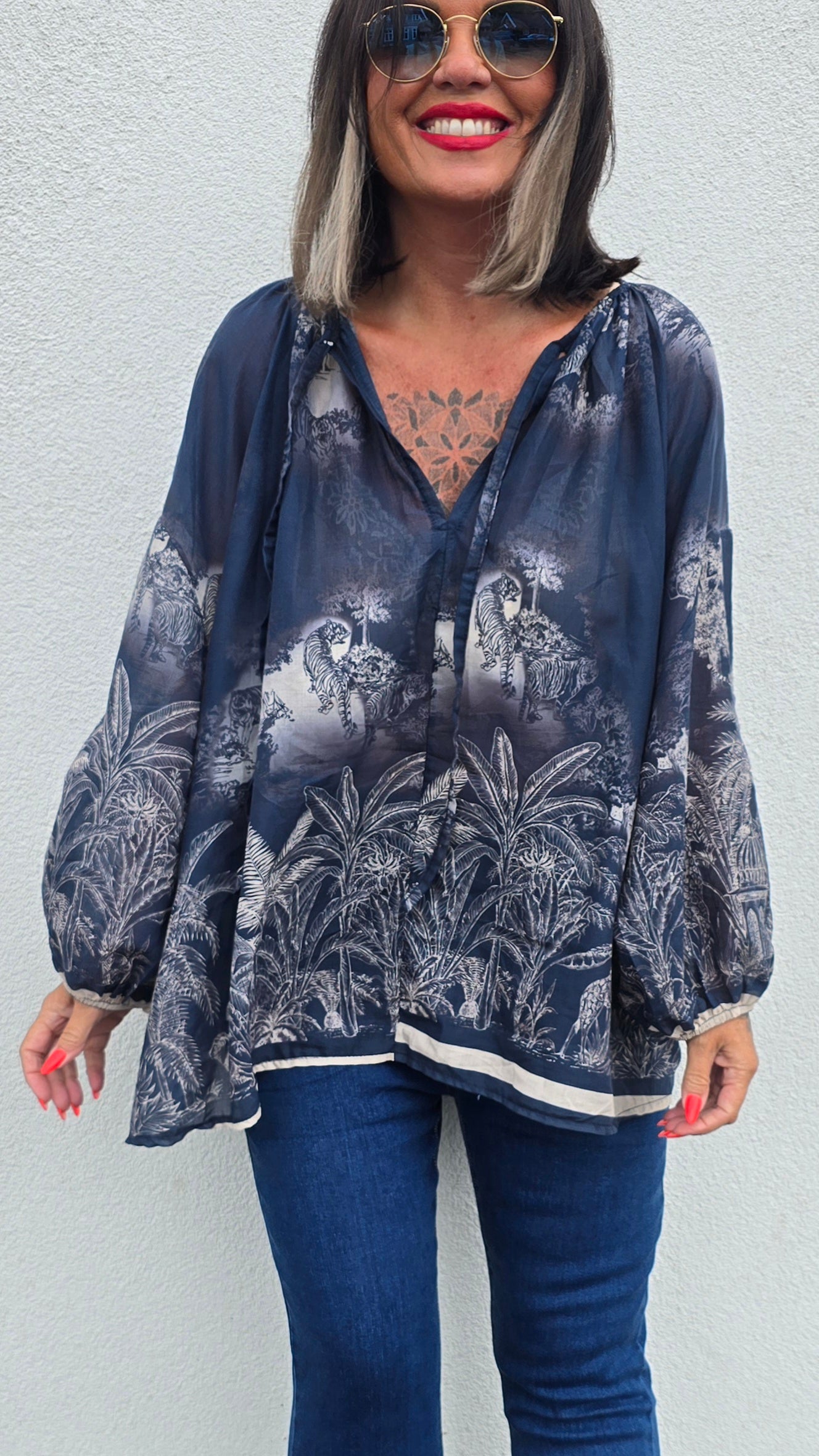 Stina bluse navy