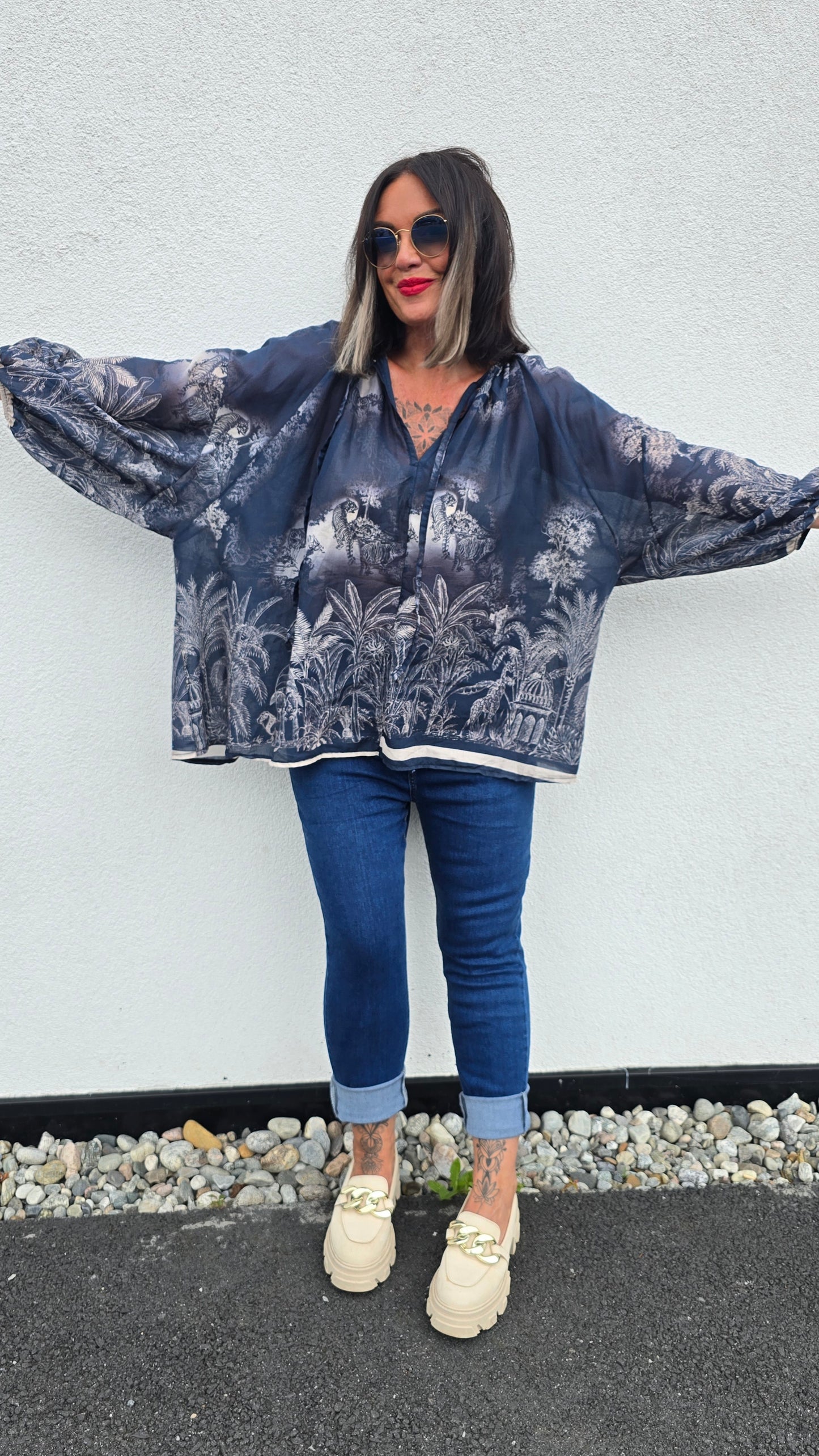 Stina bluse navy
