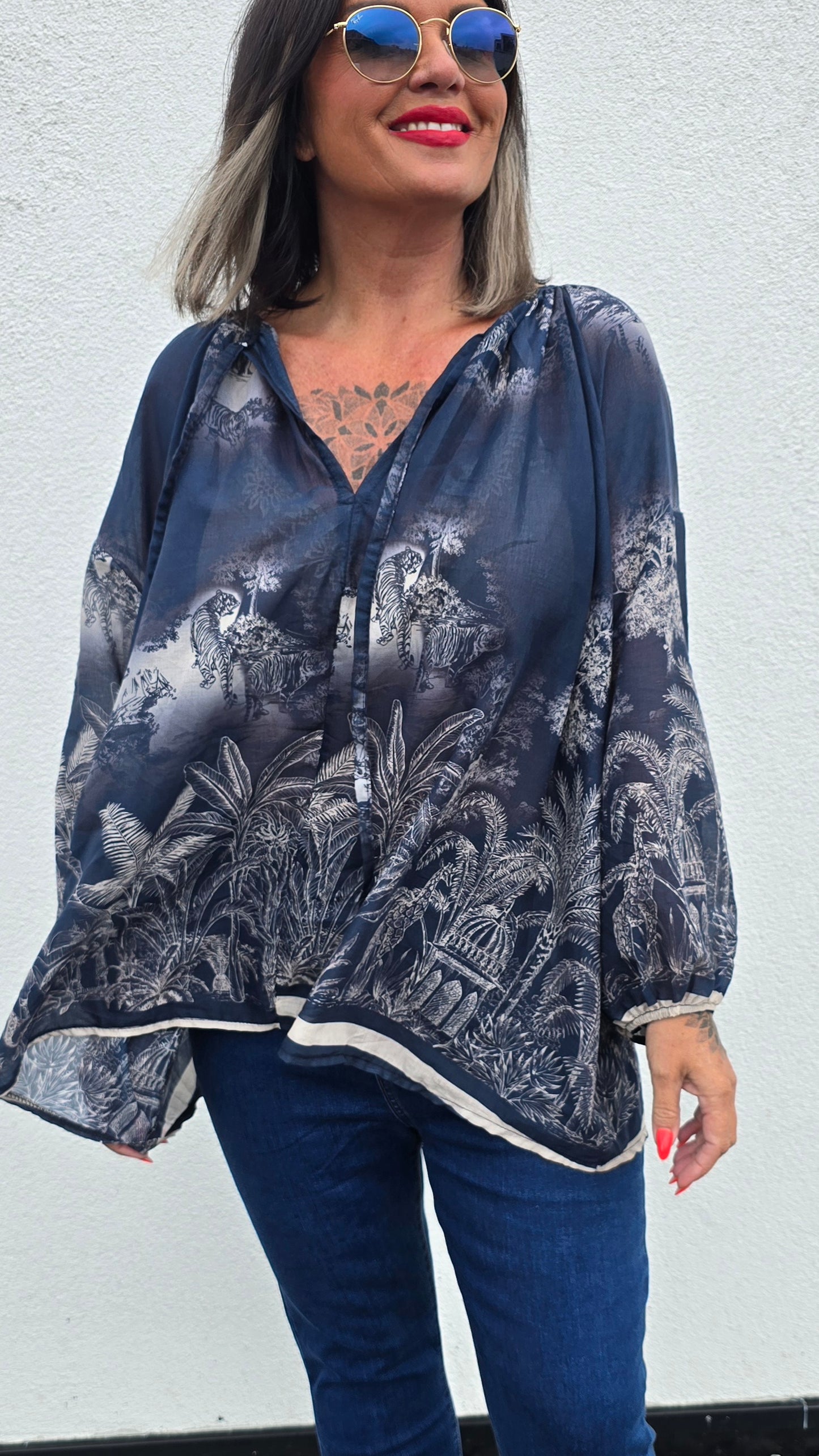 Stina bluse navy