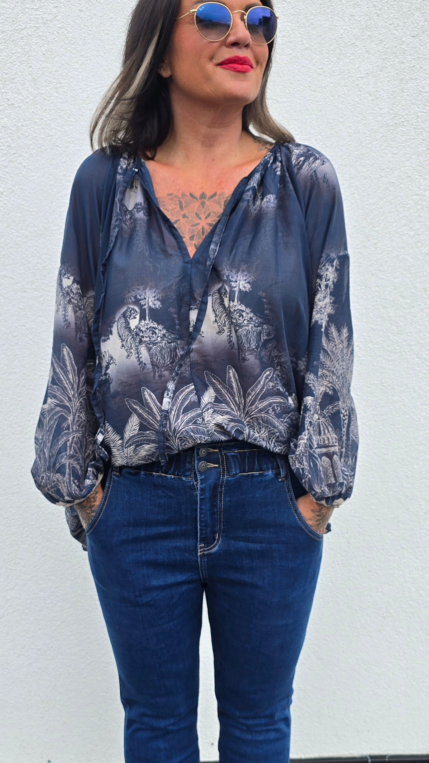 Stina bluse navy