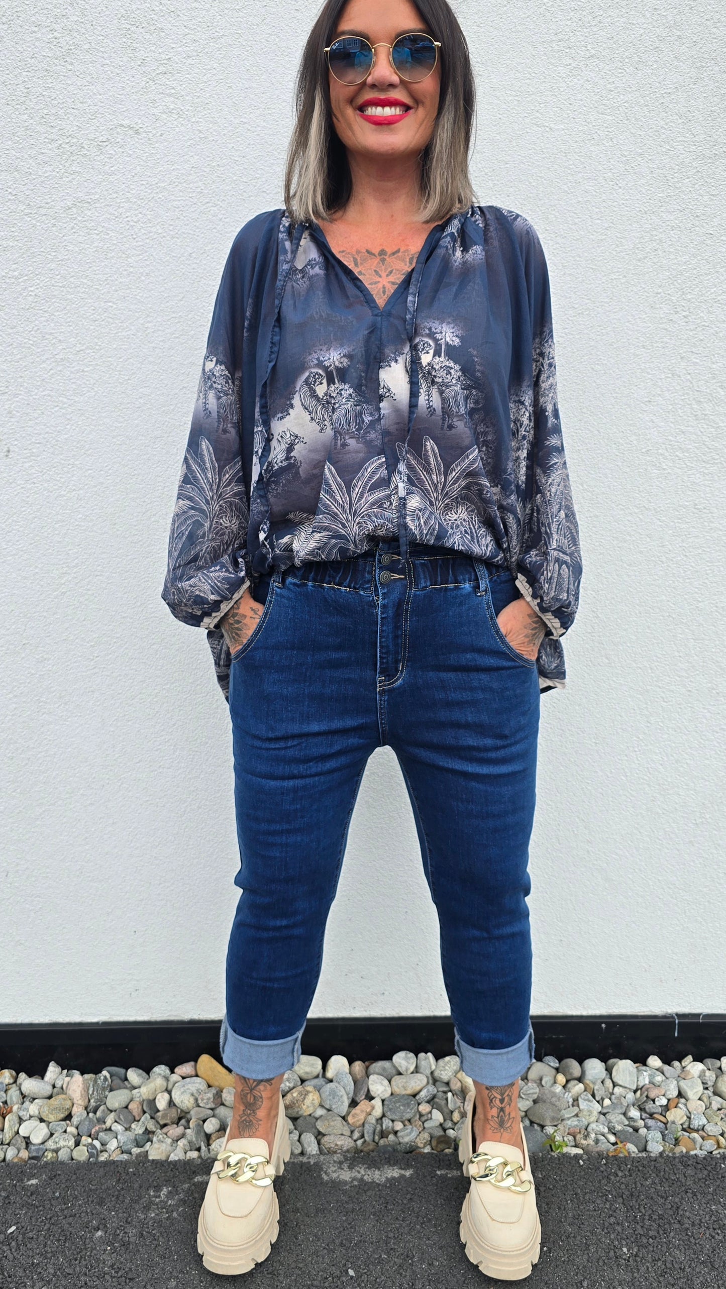 Stina bluse navy